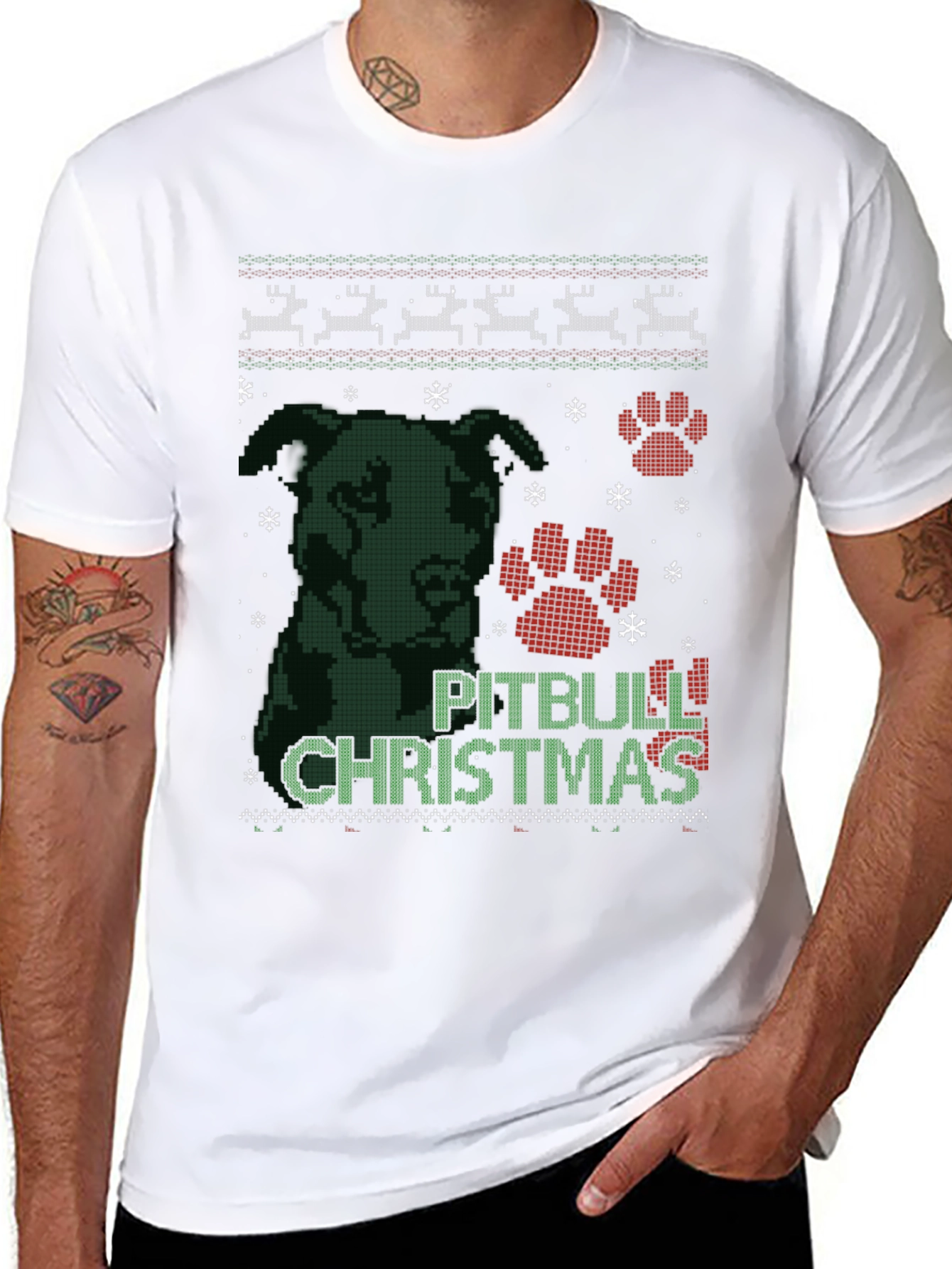 Pitbull Christmas Ugly Sweater T-Shirt