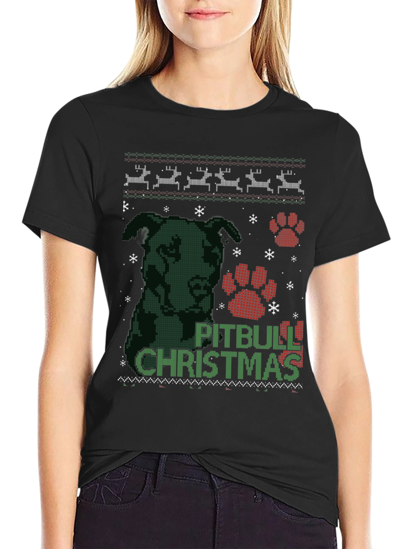 Pitbull Christmas Ugly Sweater T-Shirt
