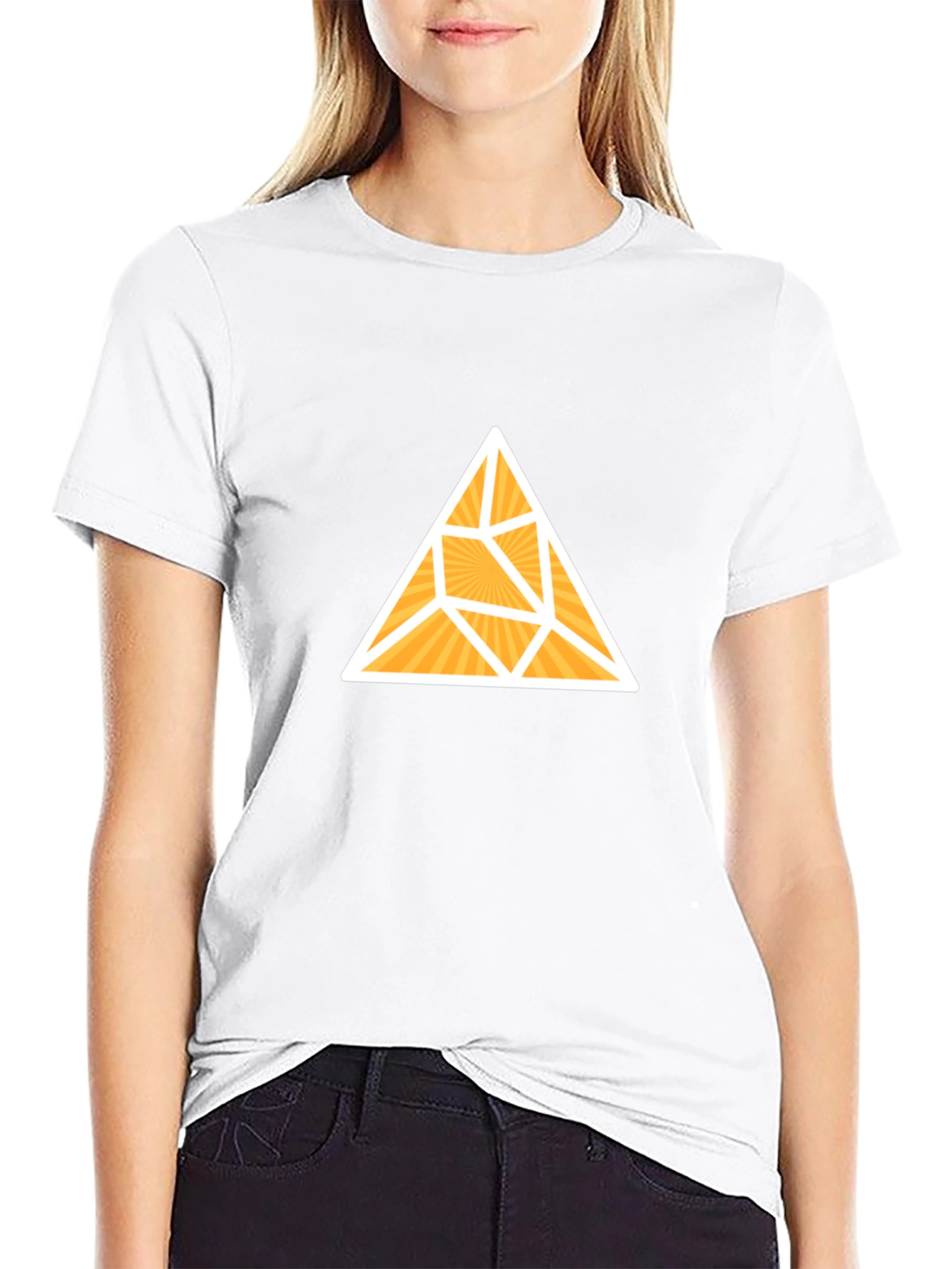Geometric Triangle Graphic Tee - Stylish Black T-Shirt