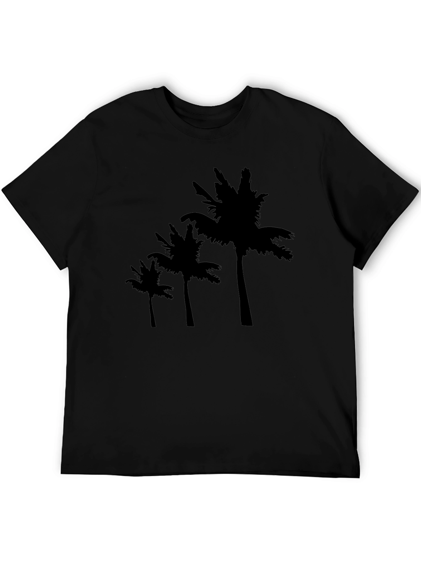 Black Palm Tree Graphic Tee - Tropical Style