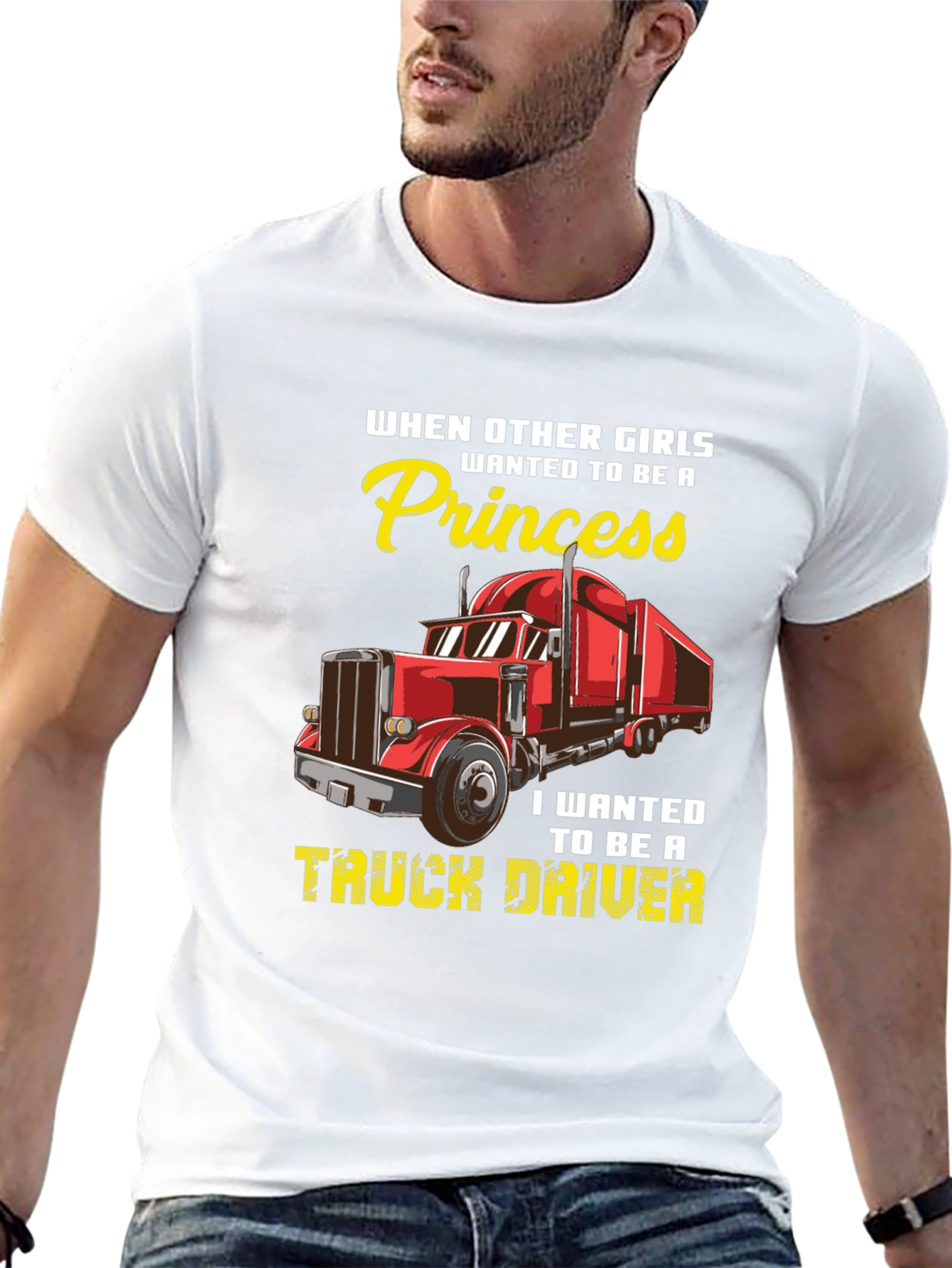 Truck Driver T-Shirt - Princess vs. Trucker Girl