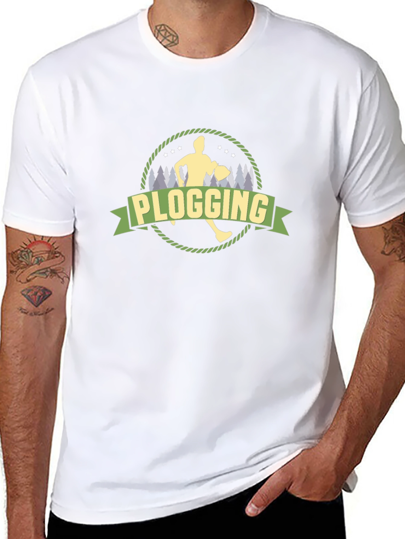 Plogging T-Shirt - Run & Clean Up