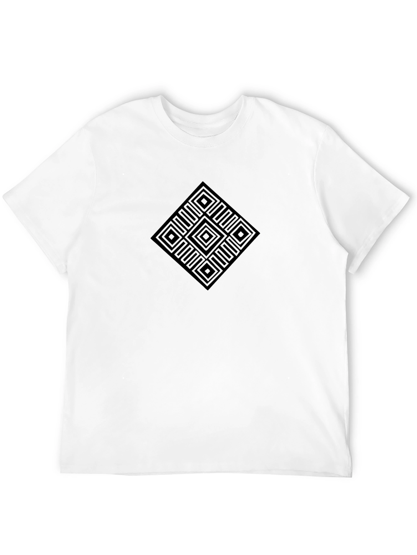Geometric Diamond Design Black T-Shirt