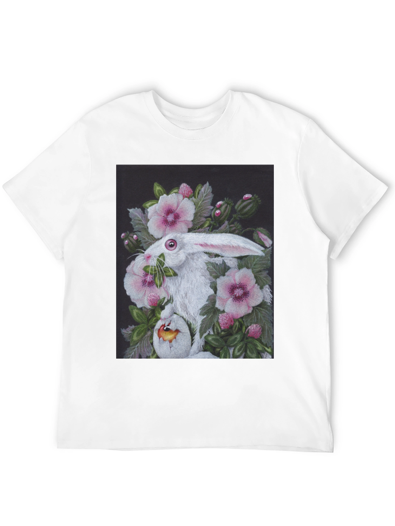 Floral Rabbit T-Shirt - Unique Easter Design