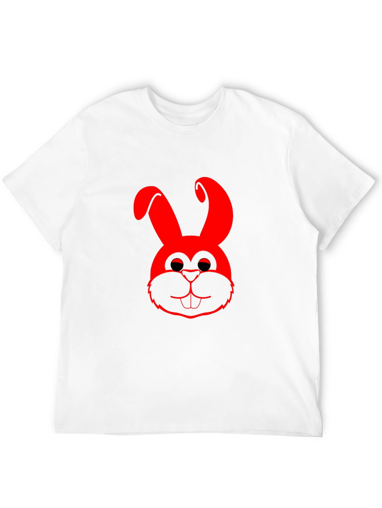 Red Bunny Graphic Black T-Shirt