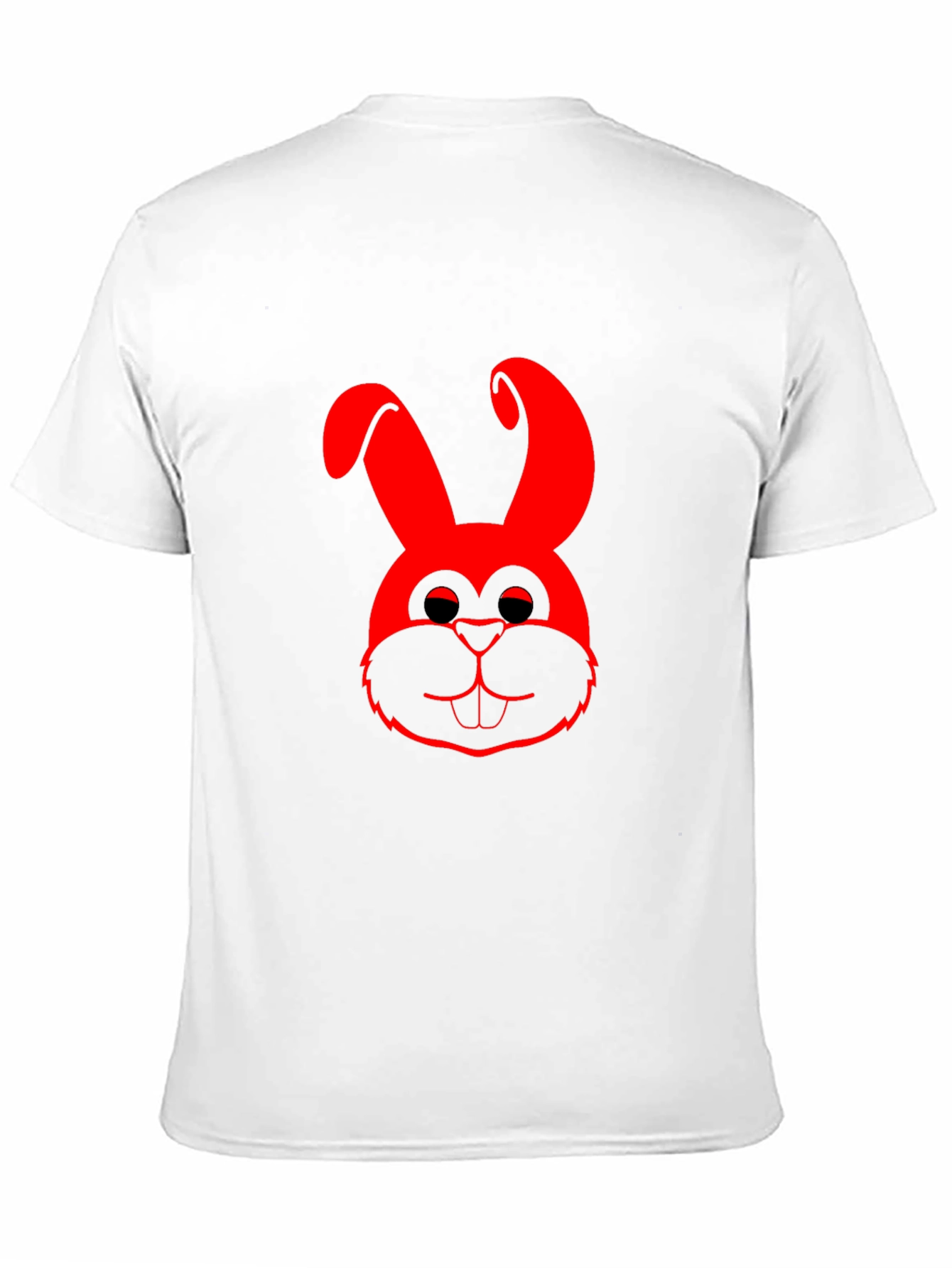 Red Bunny Graphic Black T-Shirt