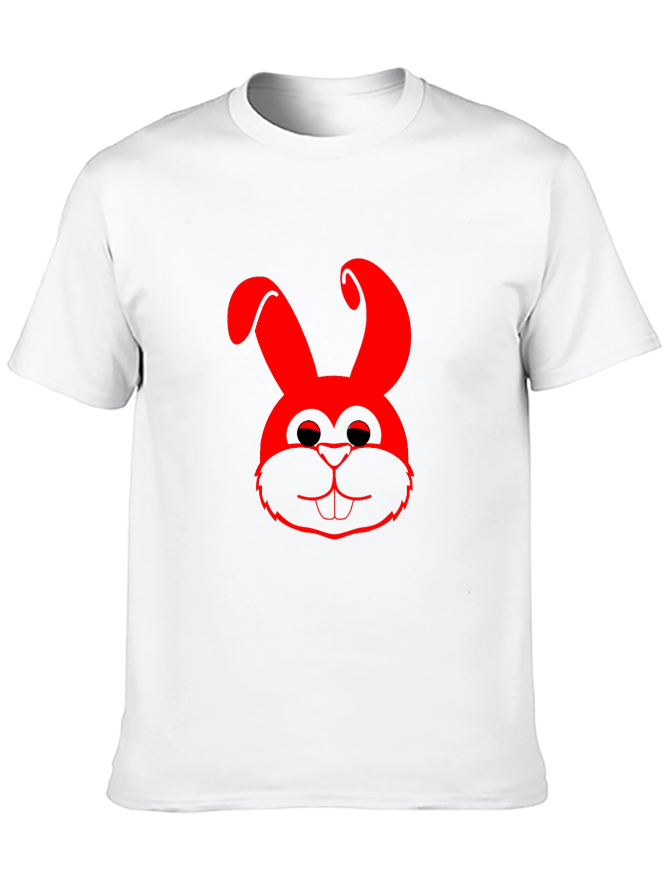 Red Bunny Graphic Black T-Shirt