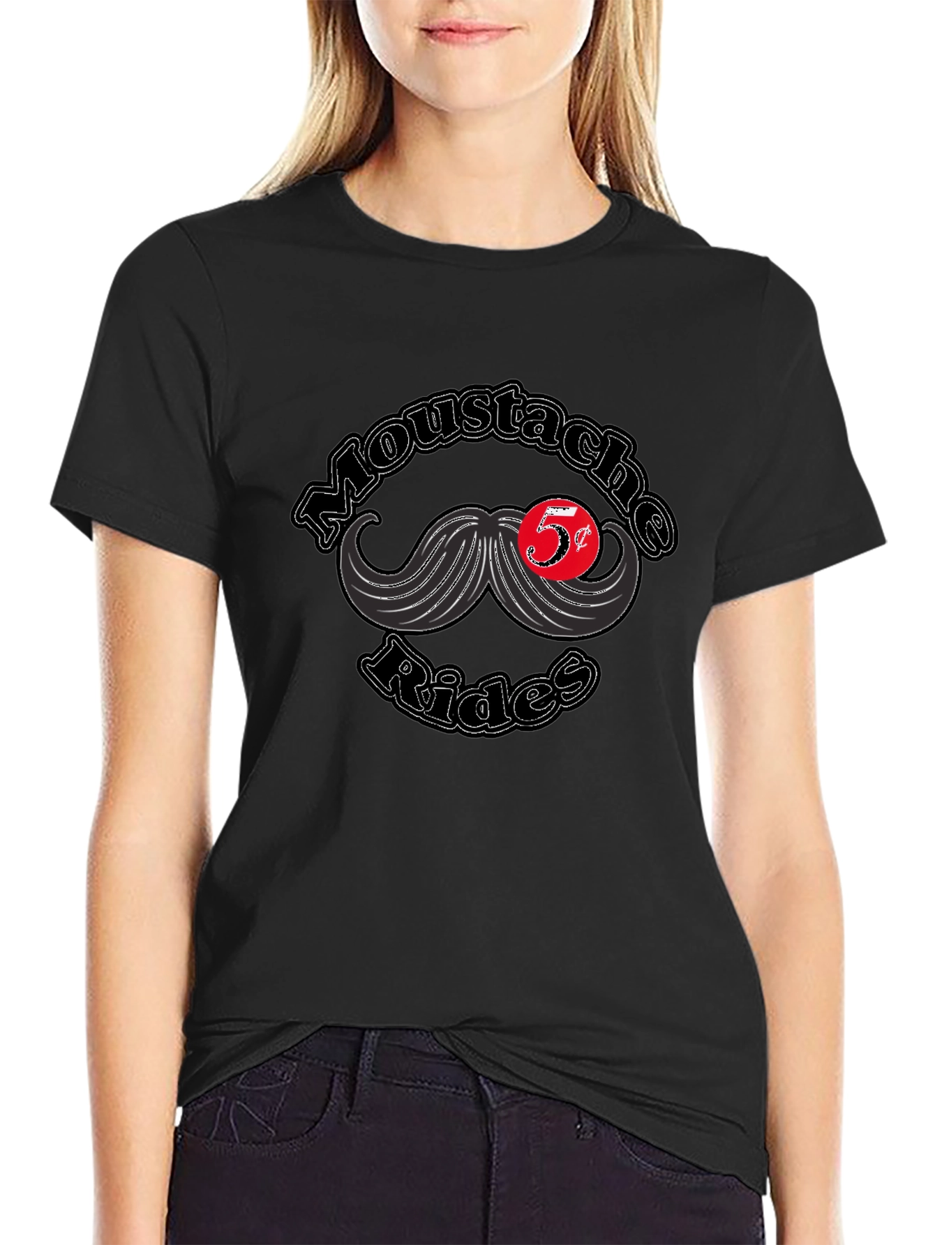 Mustache Rides T-Shirt - Retro Novelty Tee