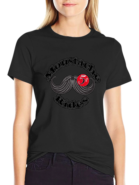 Mustache Rides T-Shirt - Retro Novelty Tee