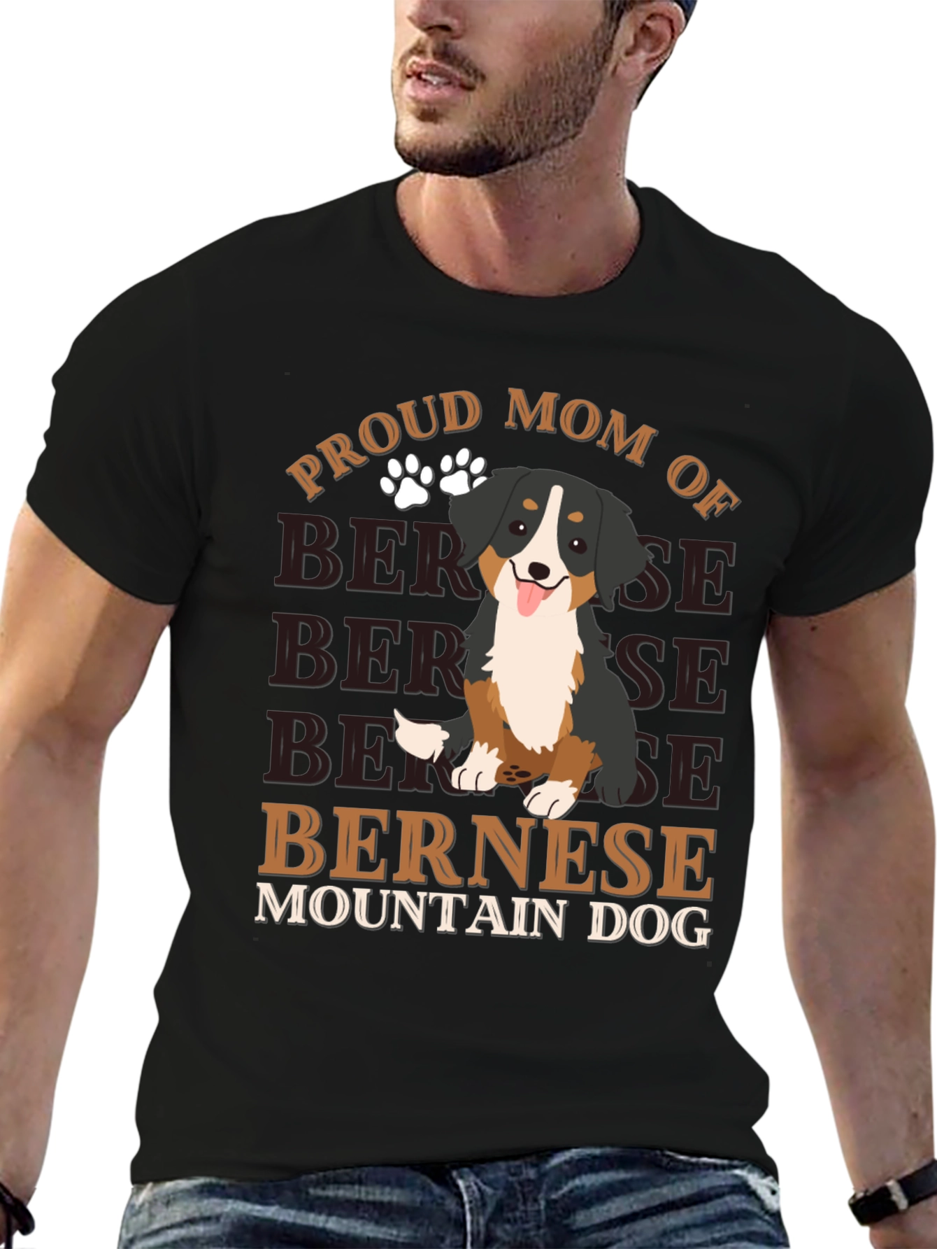 Proud Bernese Mountain Dog Mom Graphic T-Shirt