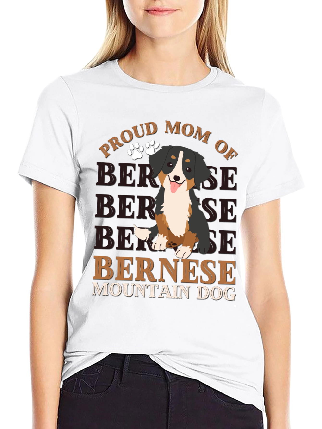 Proud Bernese Mountain Dog Mom Graphic T-Shirt