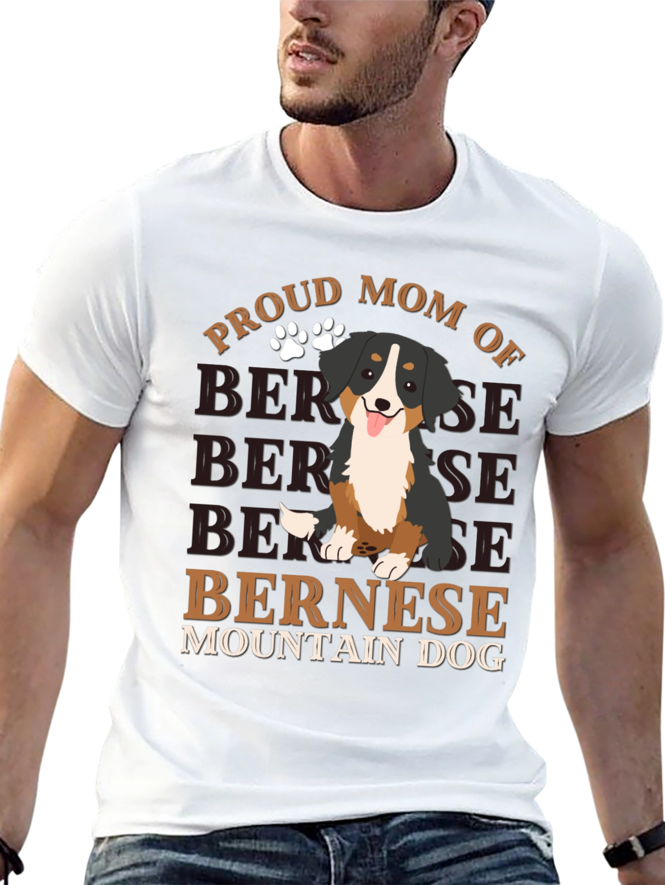 Proud Bernese Mountain Dog Mom Graphic T-Shirt