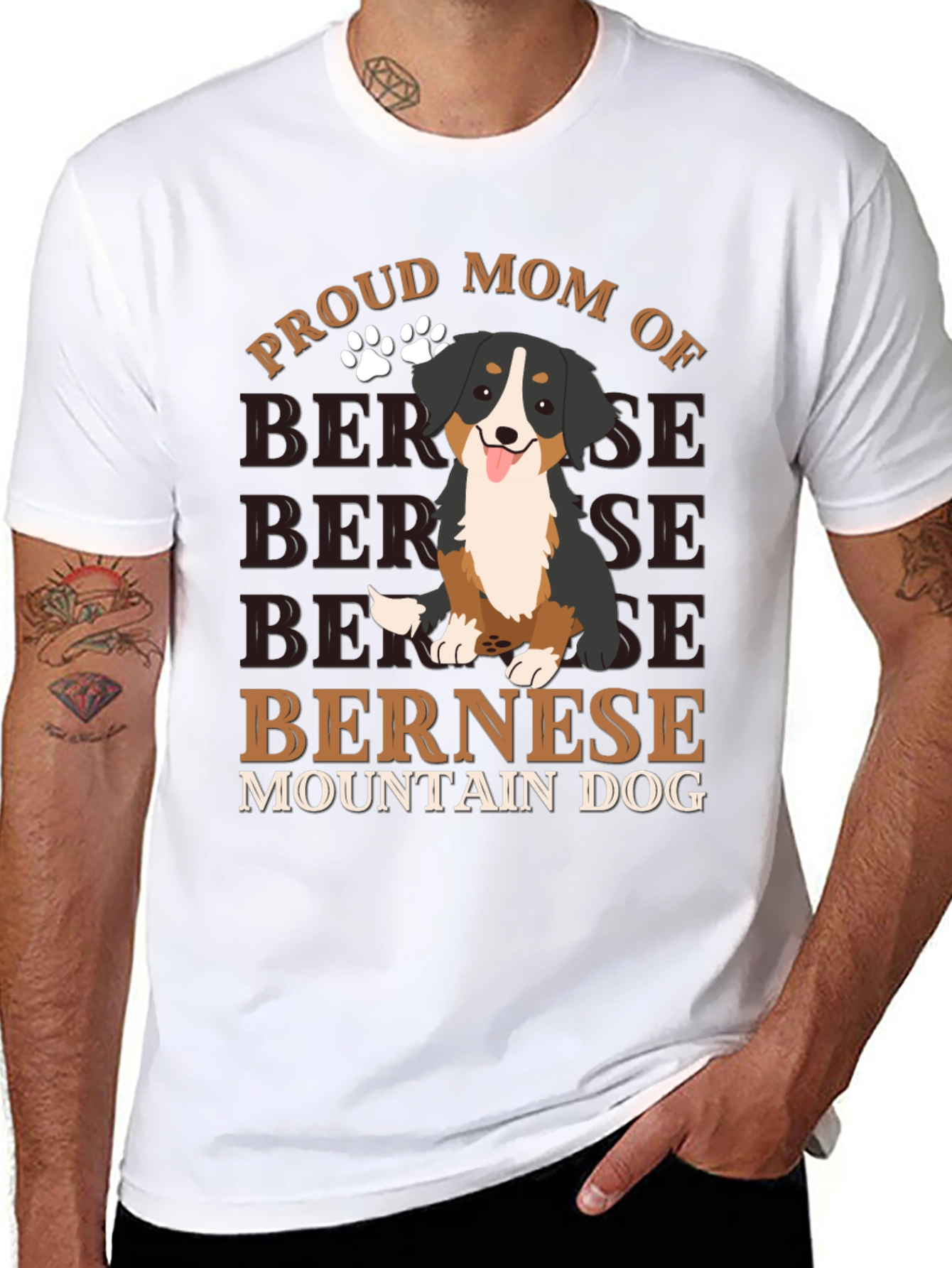 Proud Bernese Mountain Dog Mom Graphic T-Shirt