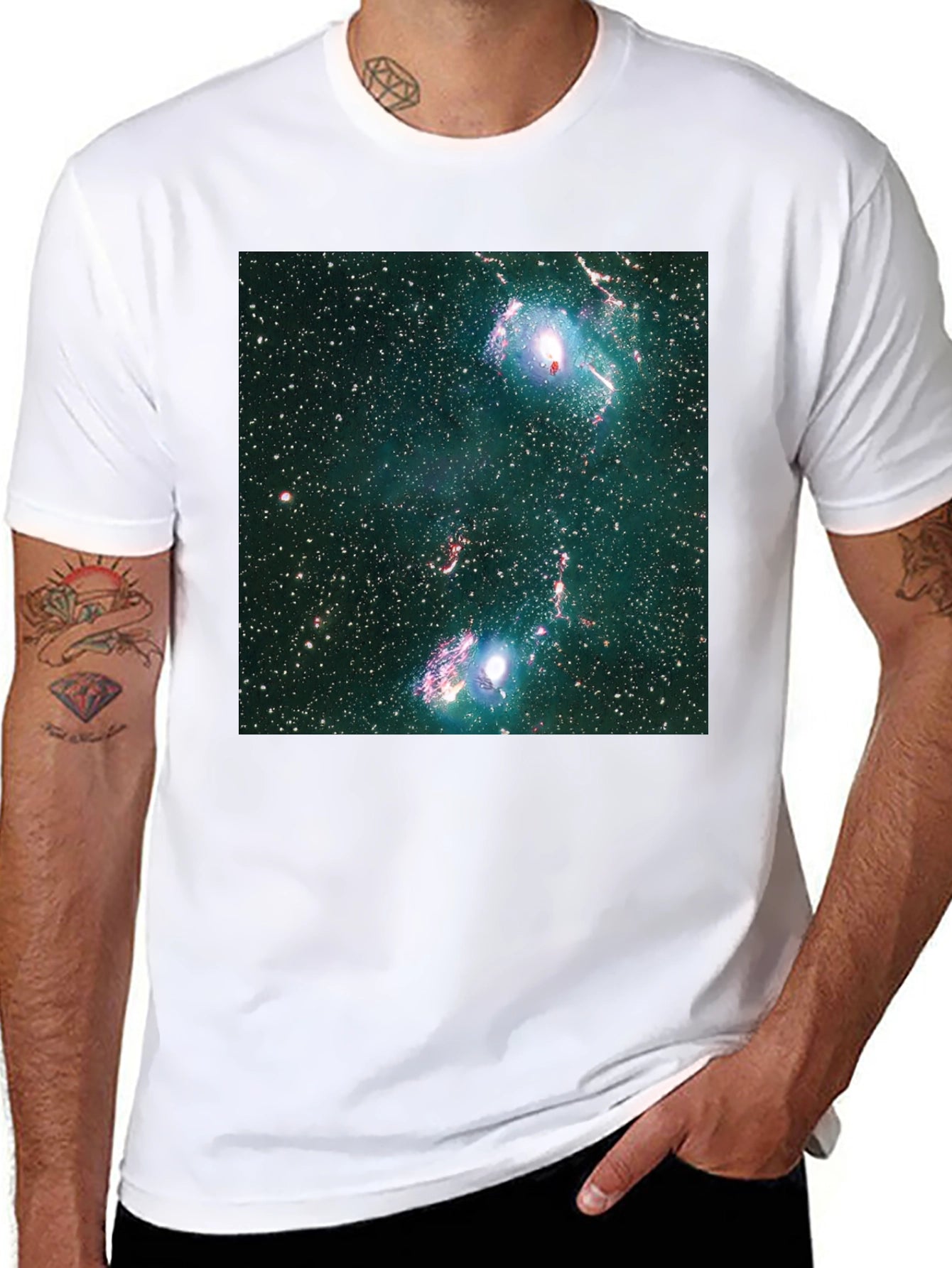 Nebula Print Black T-Shirt - Galaxy Style