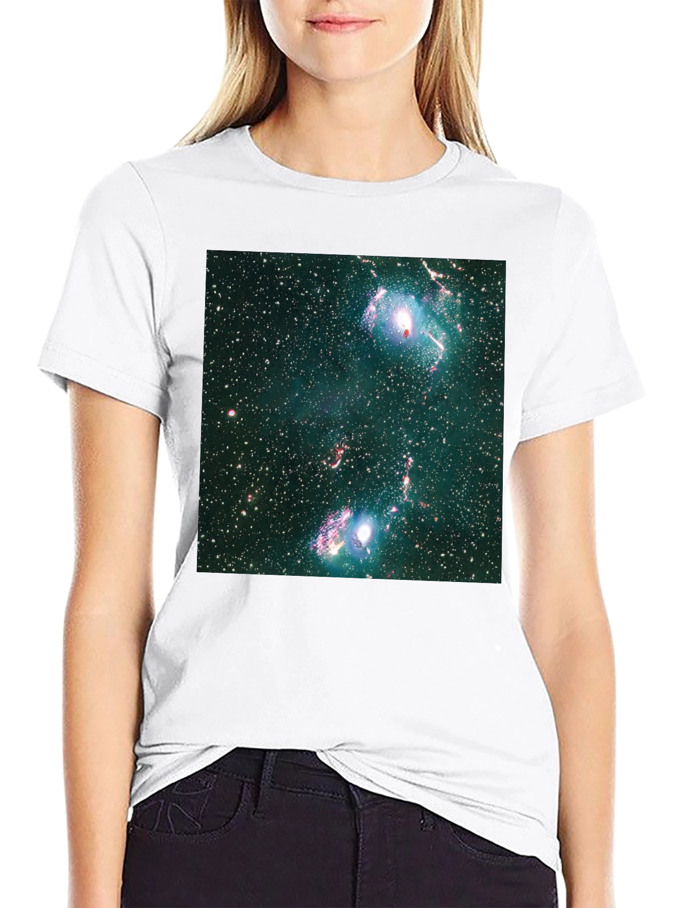 Nebula Print Black T-Shirt - Galaxy Style