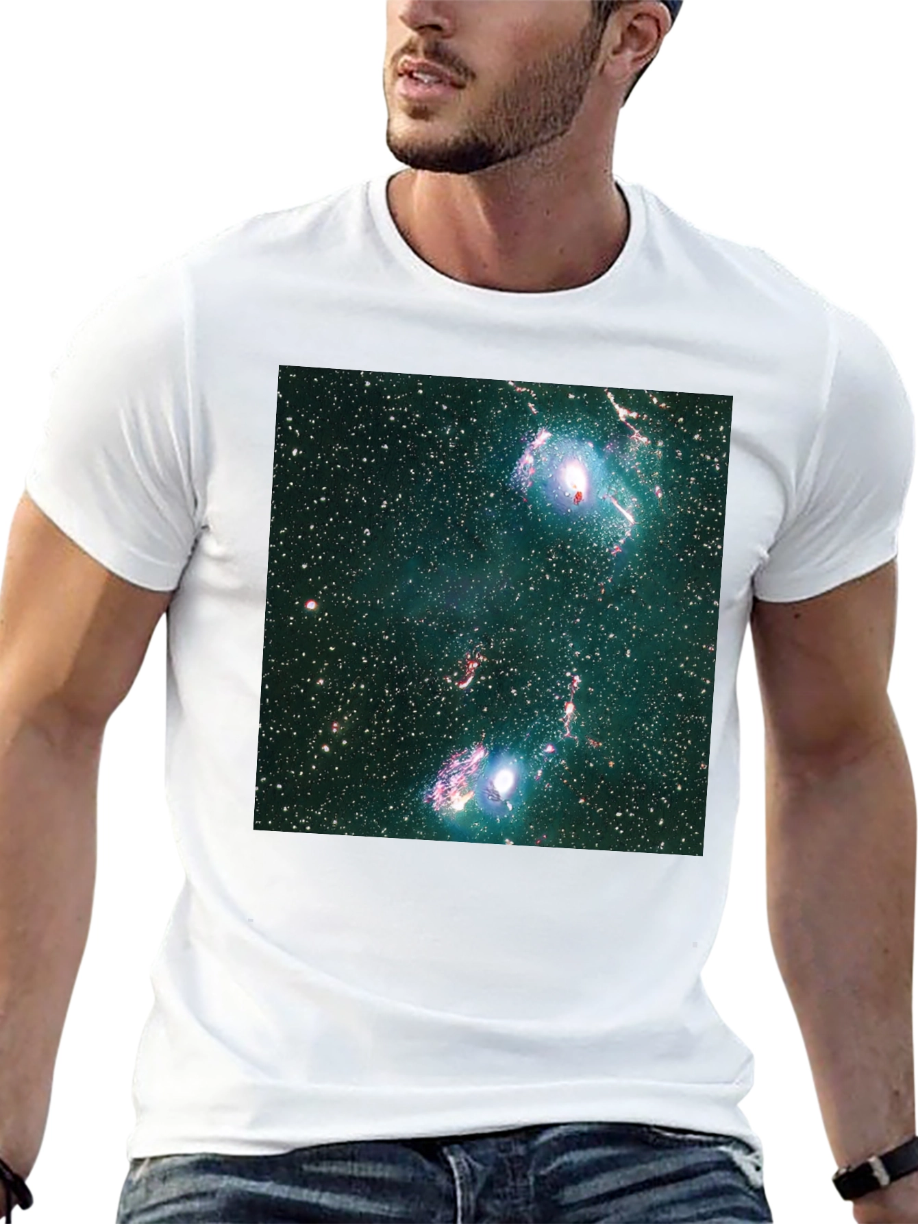 Nebula Print Black T-Shirt - Galaxy Style