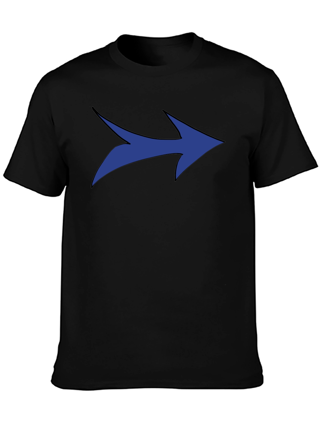 Blue Arrow Graphic Black T-Shirt - Modern Style