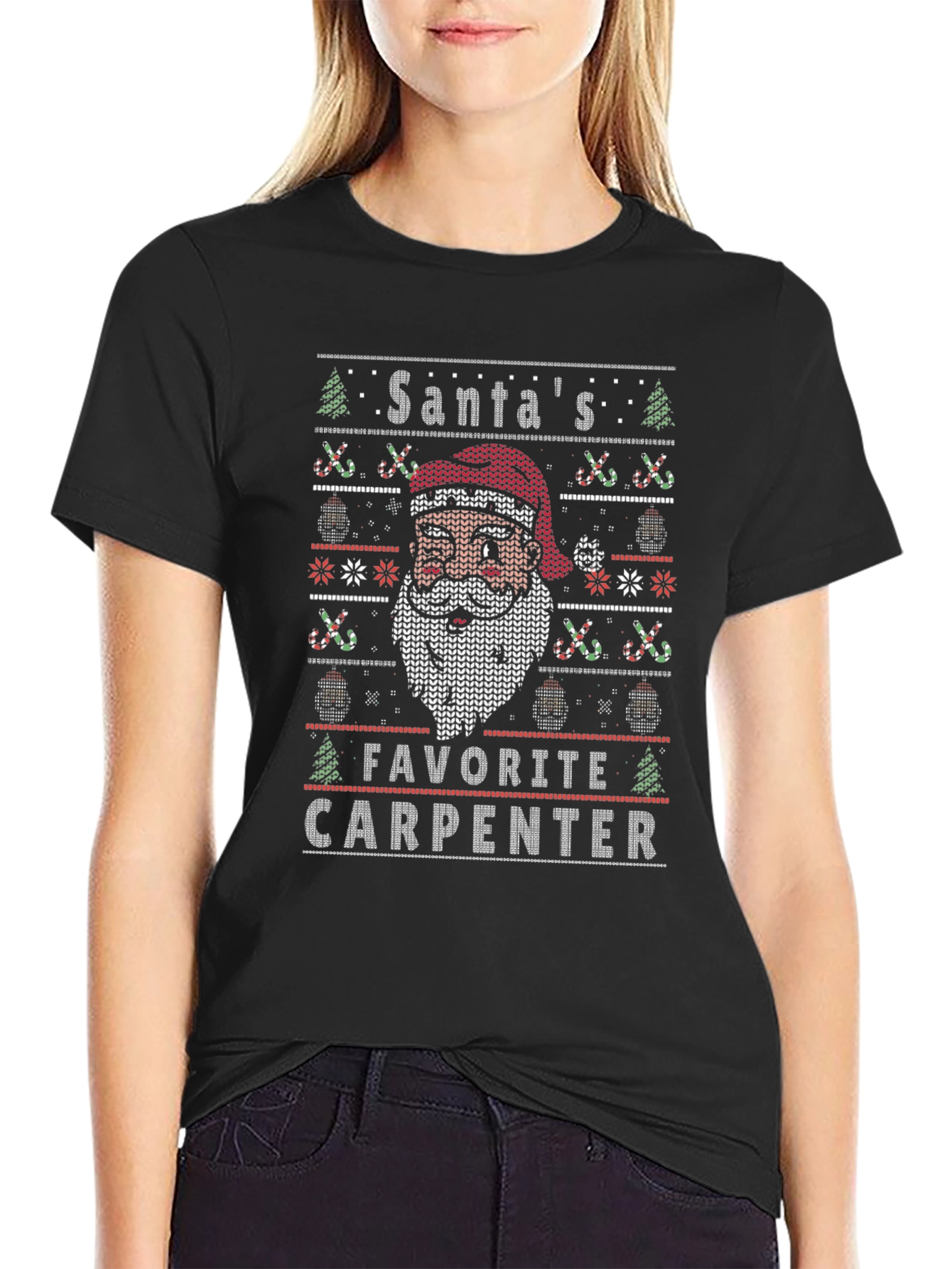 Santas Favorite Carpenter Ugly Christmas Sweater T-Shirt