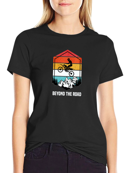 Beyond the Road Graphic Tee - Motorcycle Adventure Shirt