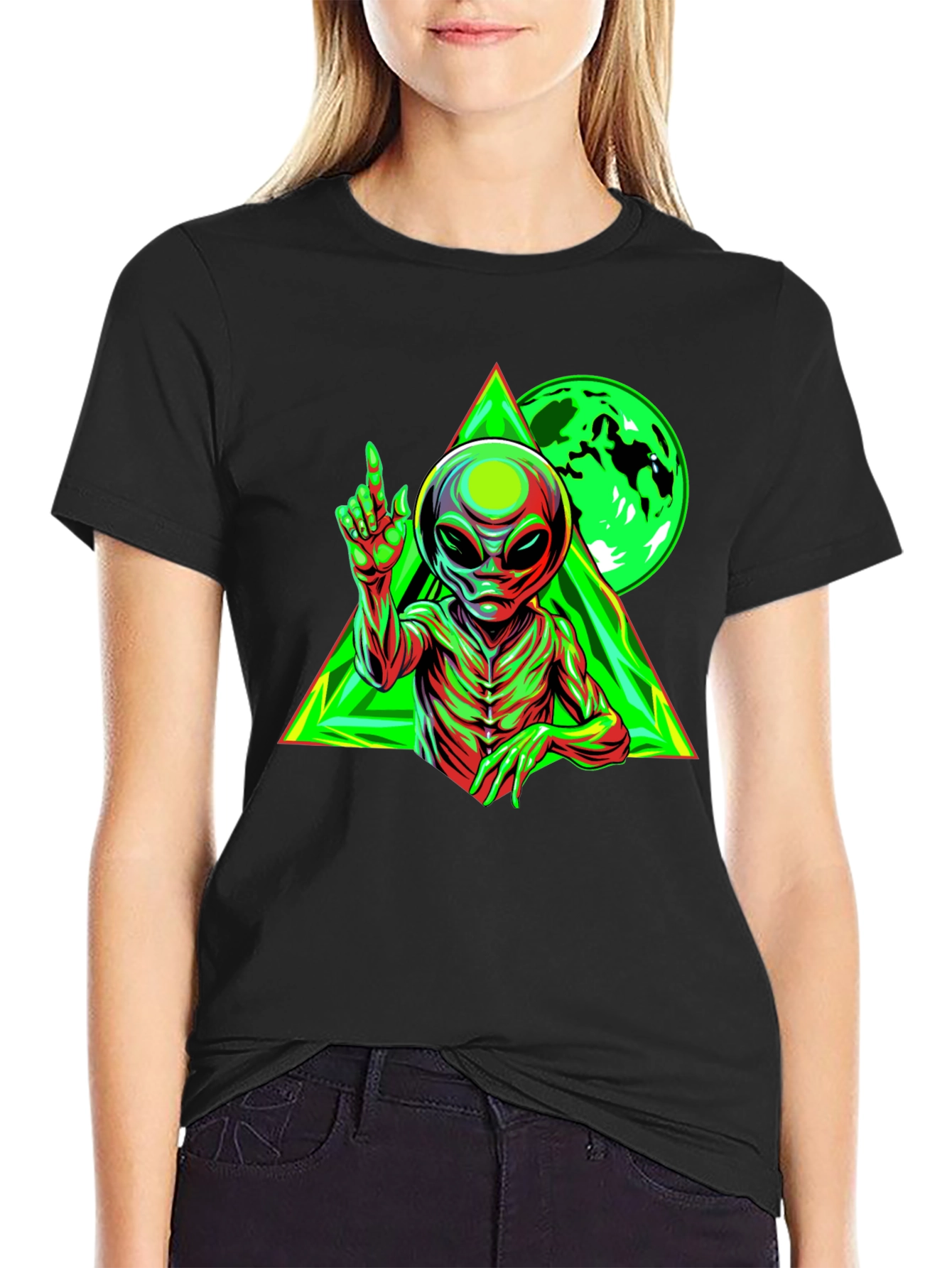 Alien Graphic Black T-Shirt