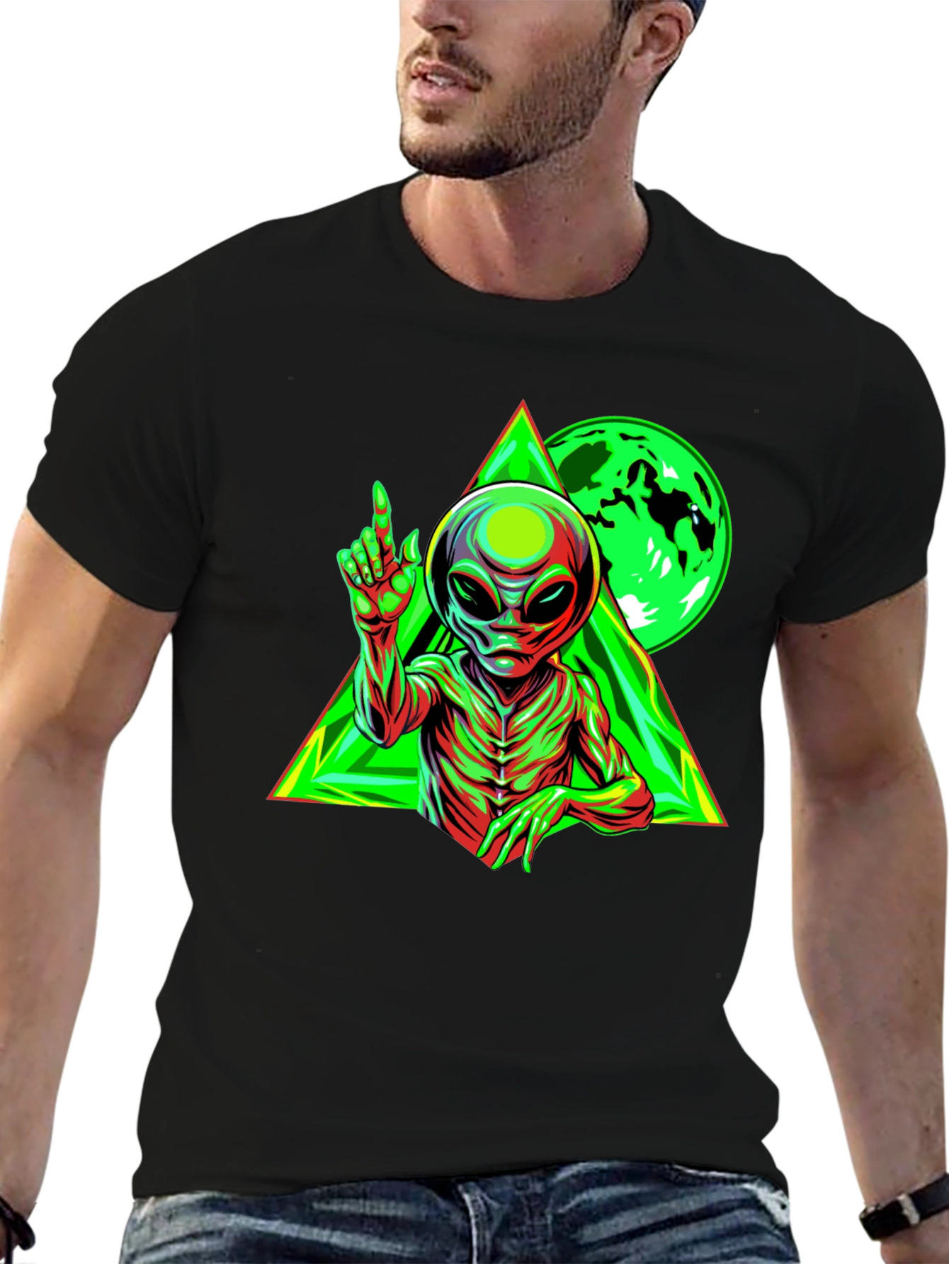Alien Graphic Black T-Shirt