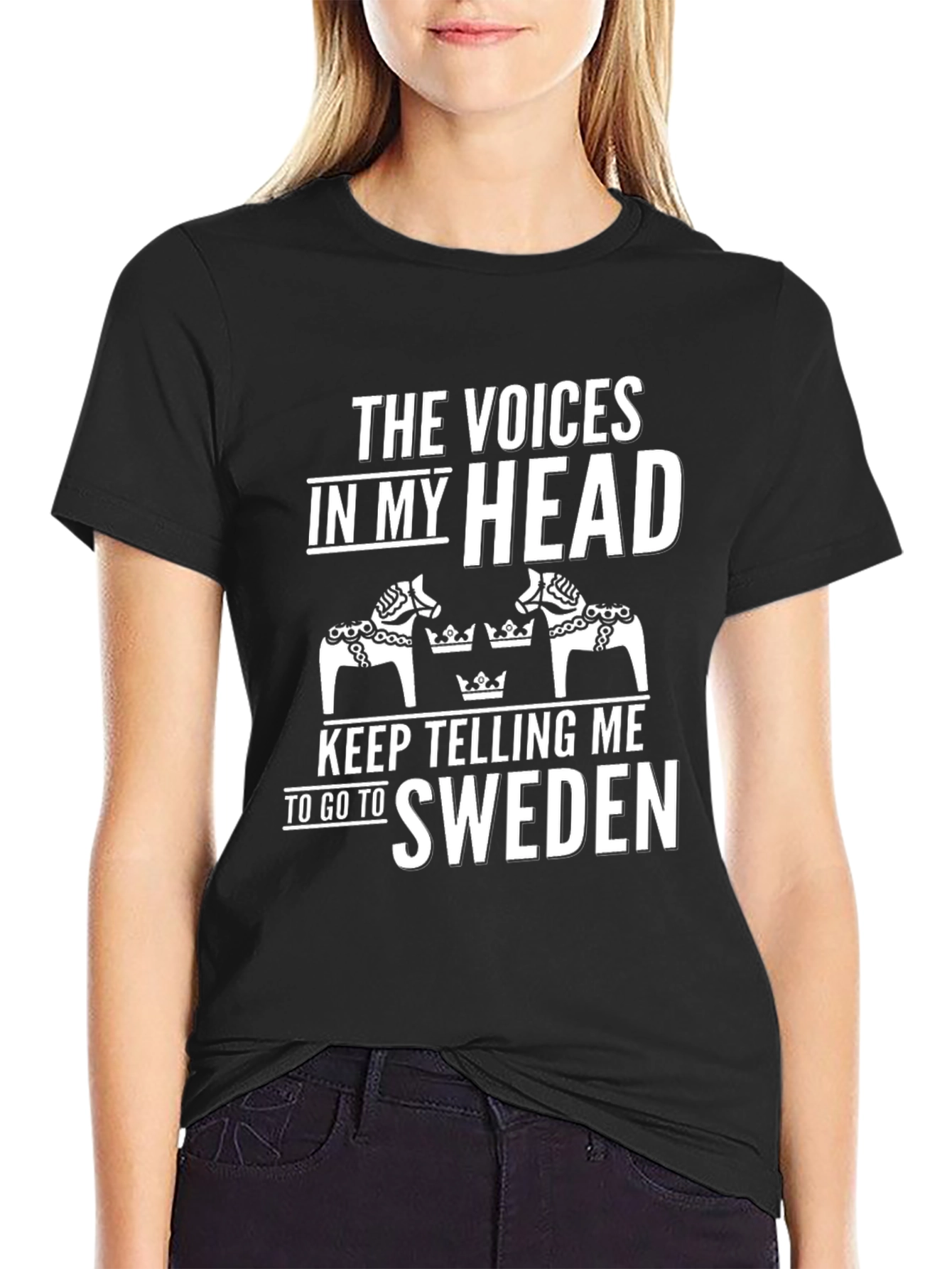 Funny Sweden T-Shirt Swedish Horse Graphic Tee