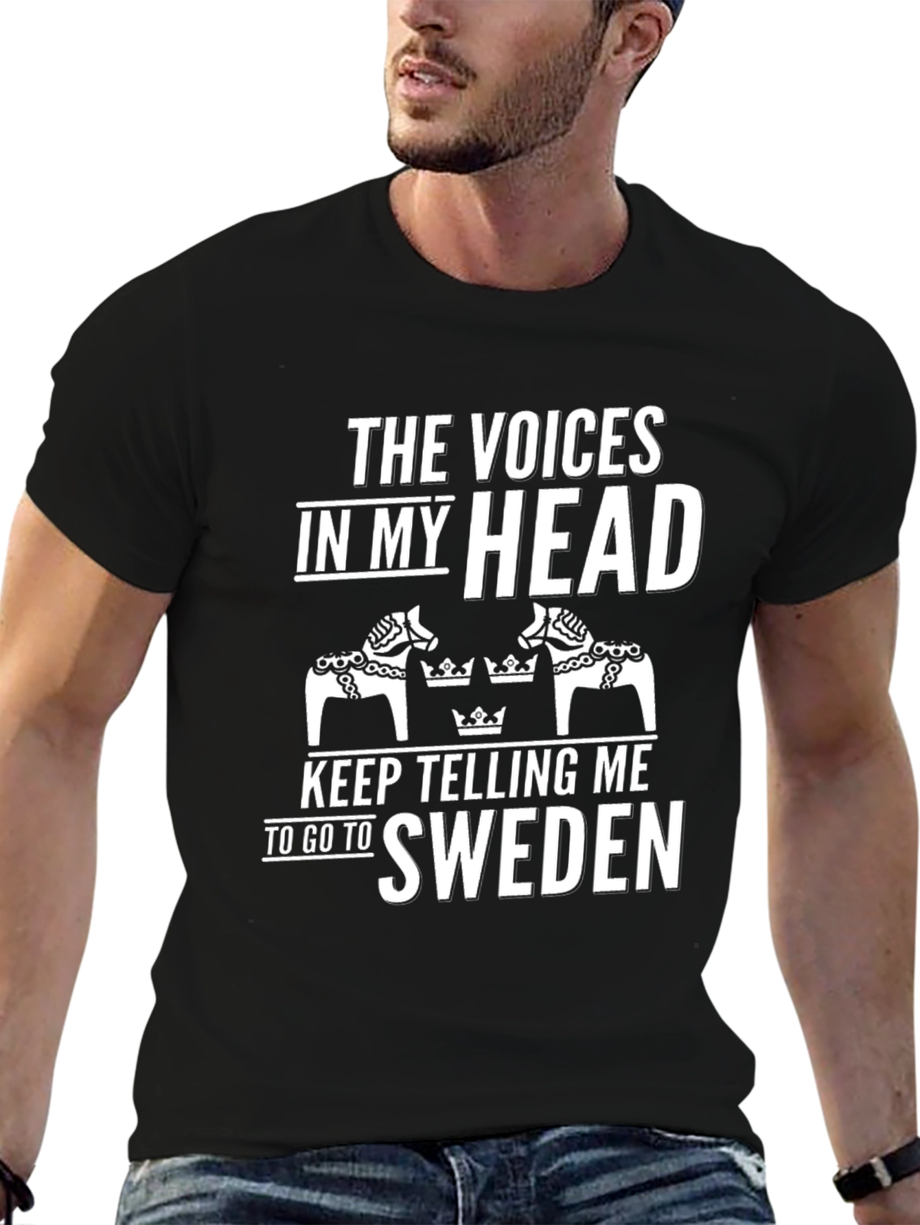 Funny Sweden T-Shirt Swedish Horse Graphic Tee