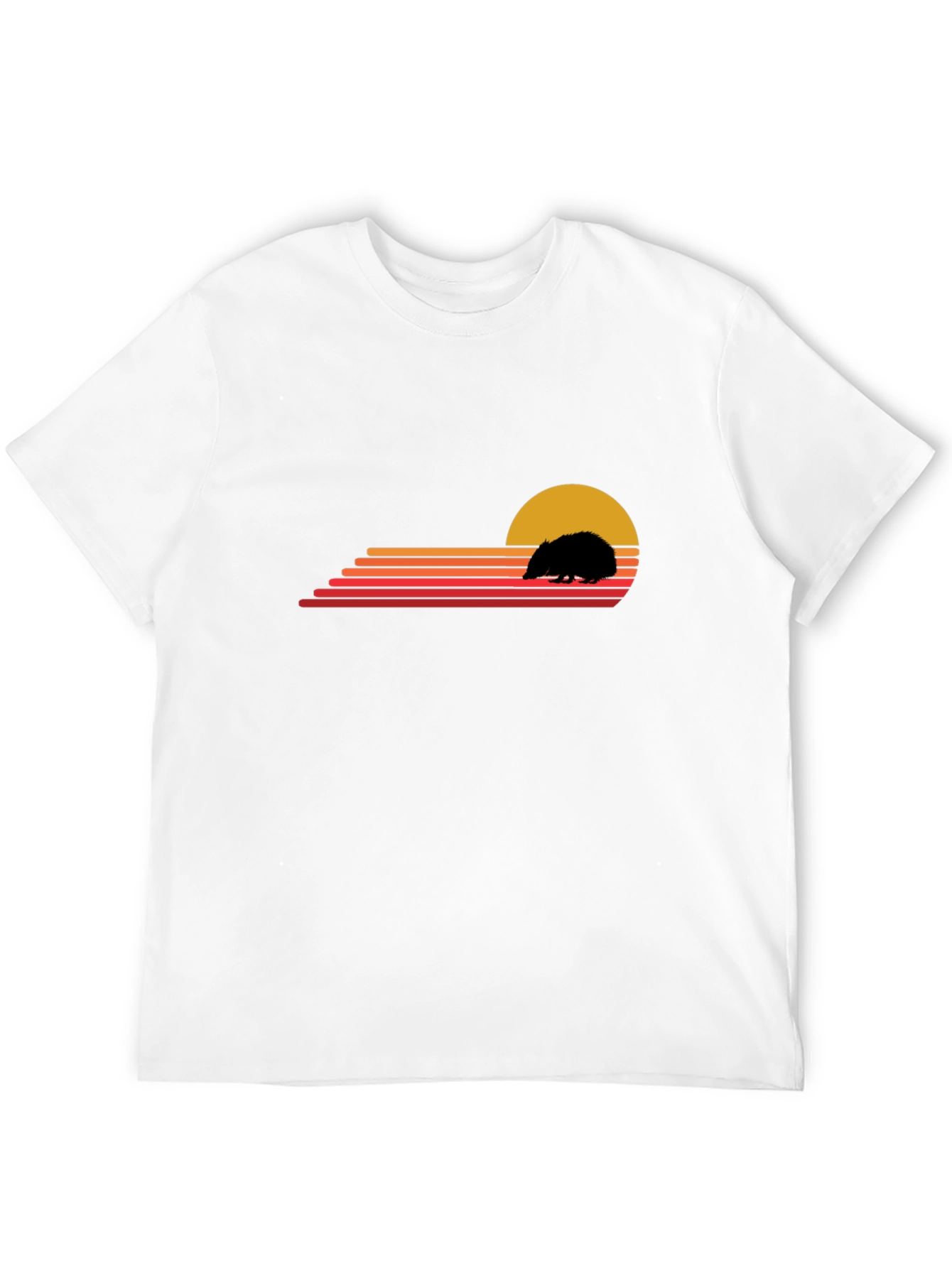 Retro Hedgehog Sunset Graphic T-Shirt
