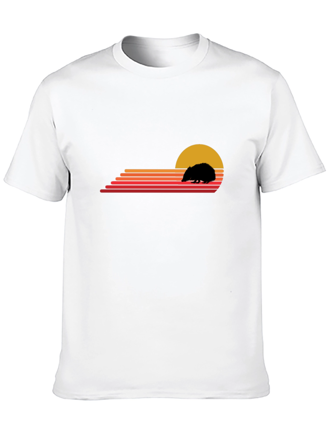 Retro Hedgehog Sunset Graphic T-Shirt