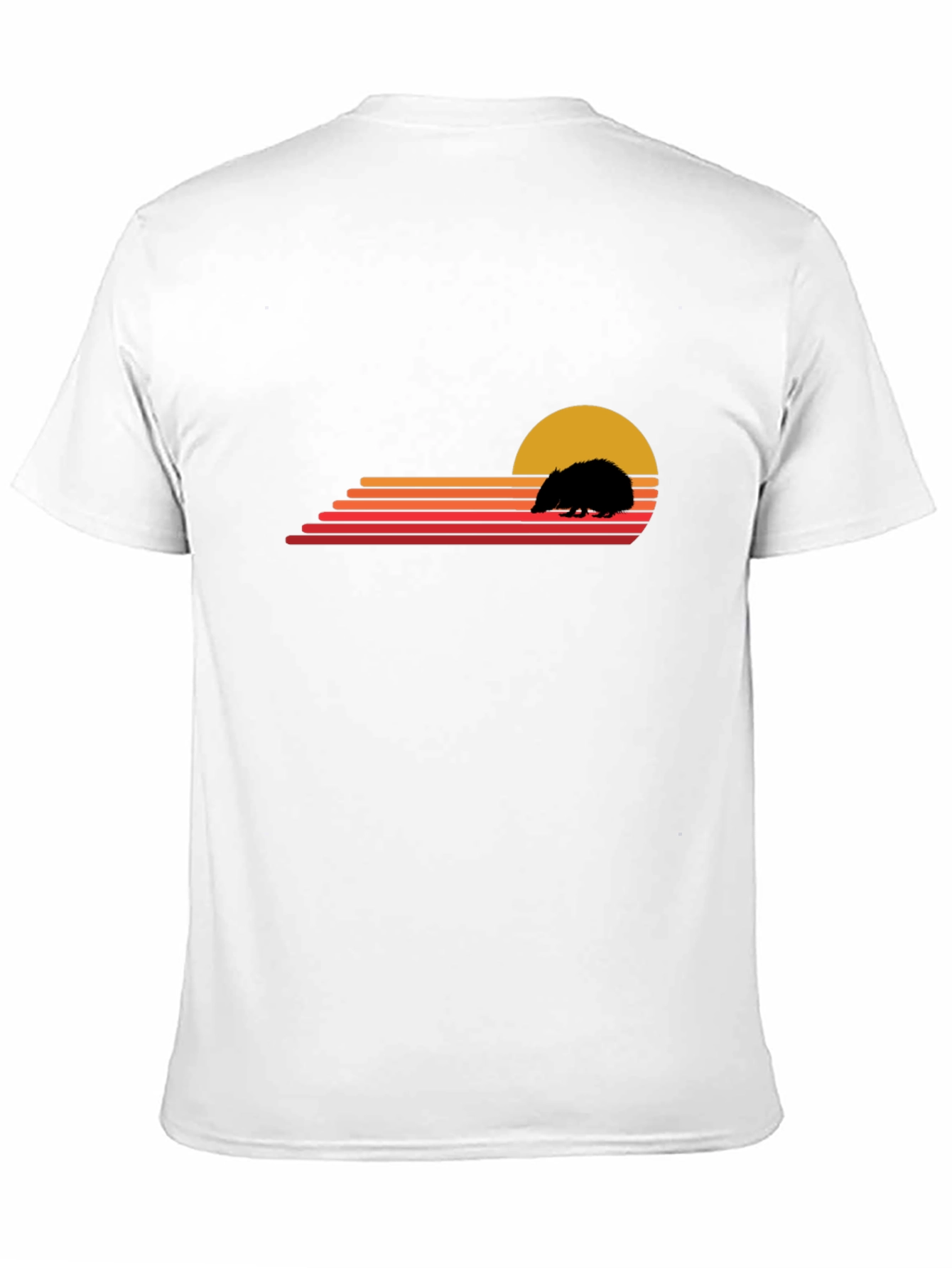 Retro Hedgehog Sunset Graphic T-Shirt