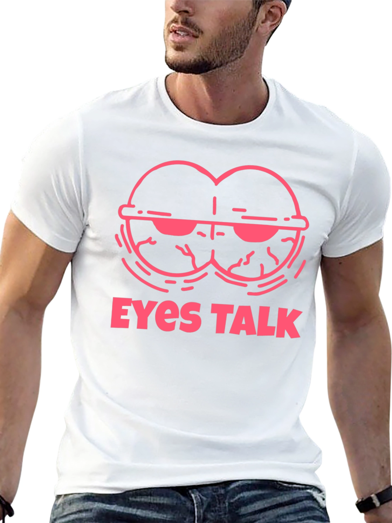 Eyes Talk Graphic Tee - Cool Black T-Shirt