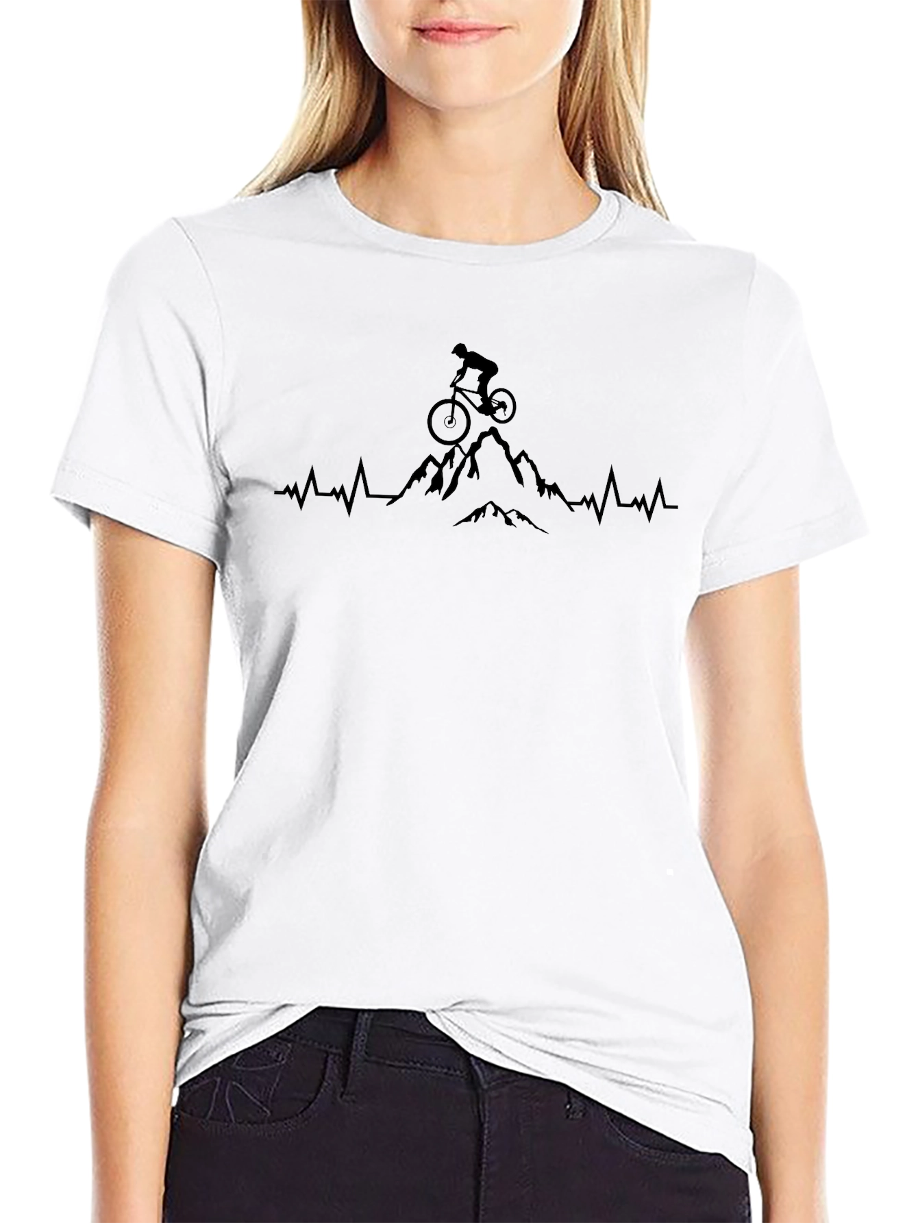 Mountain Biker Heartbeat T-Shirt - Adventure Tee