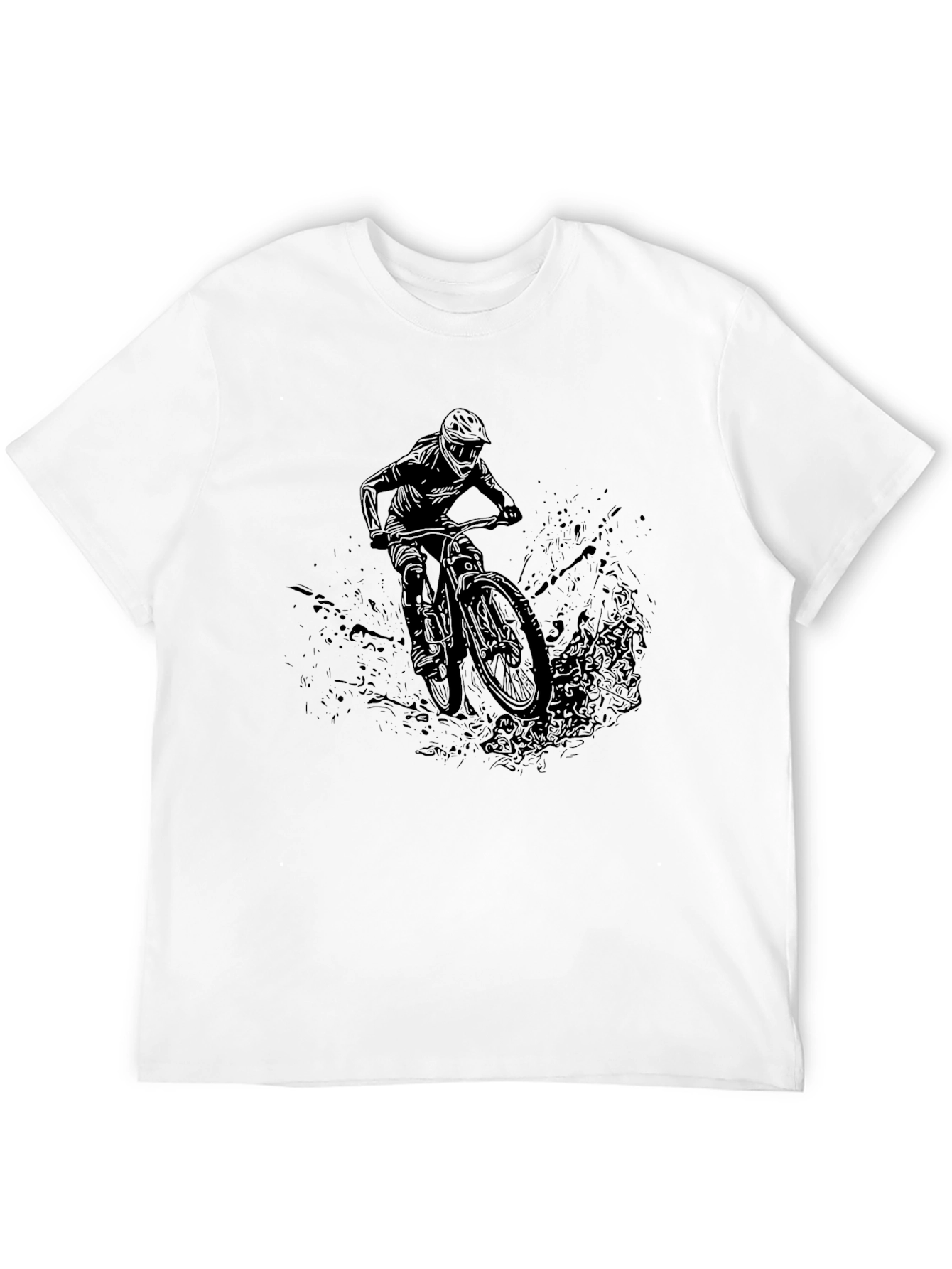 Mens Black Mountain Biker Graphic Tee