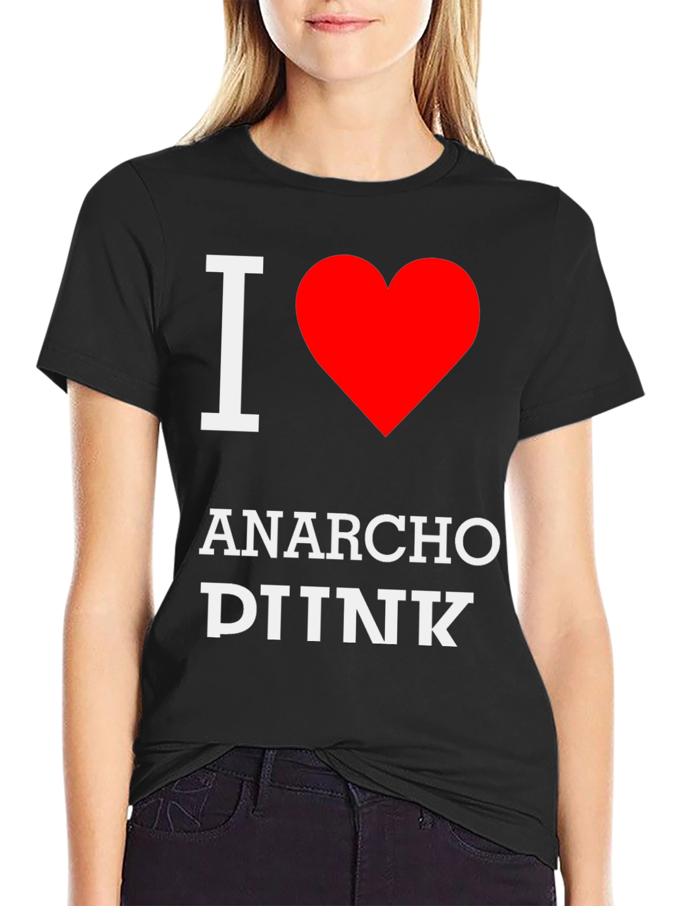 I Heart Anarcho DINK Black Graphic Tee