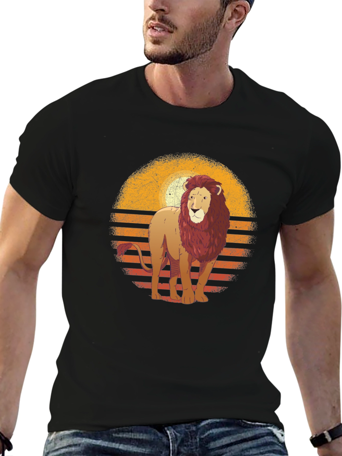 Retro Lion Graphic T-Shirt