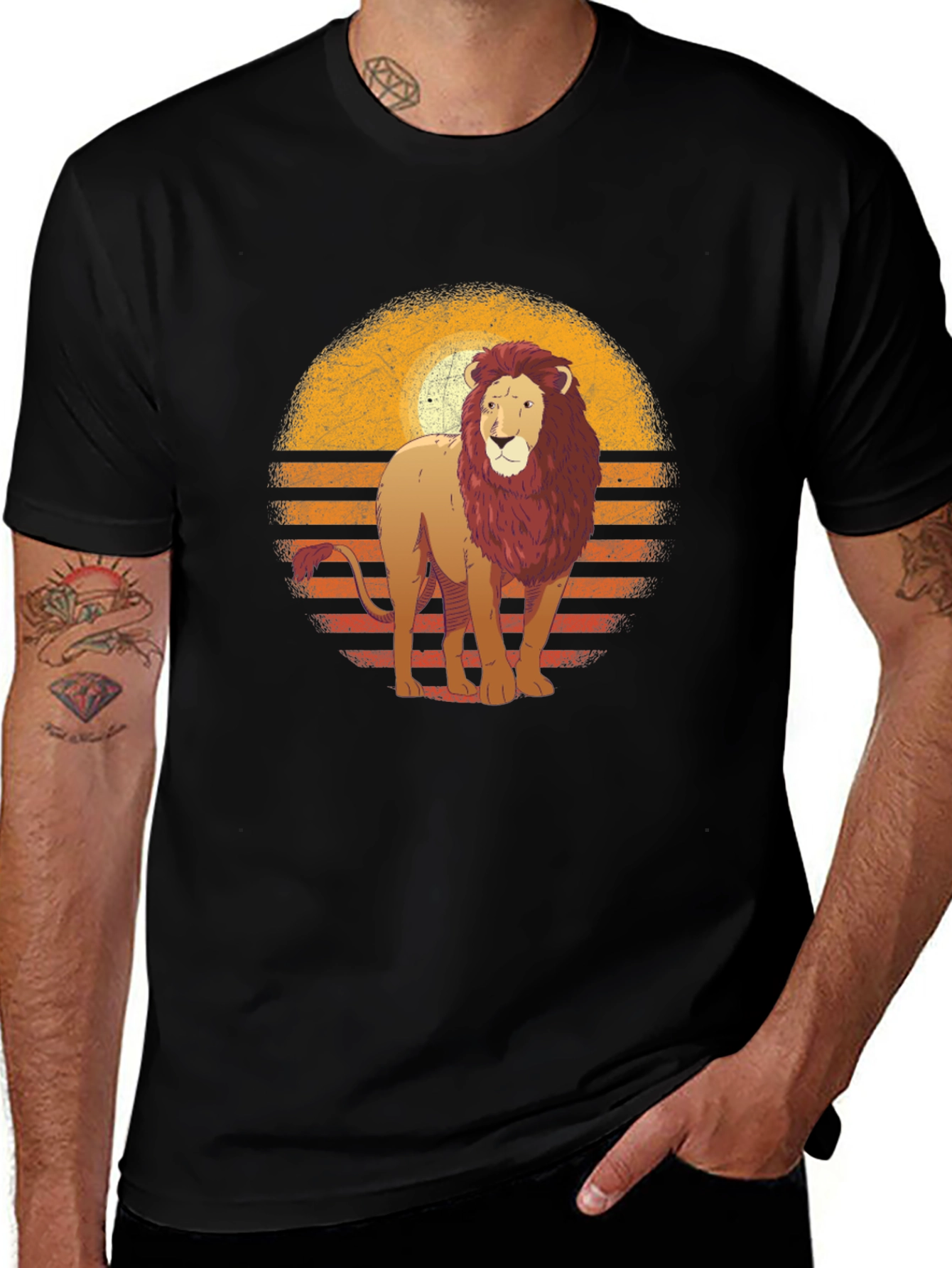 Retro Lion Graphic T-Shirt