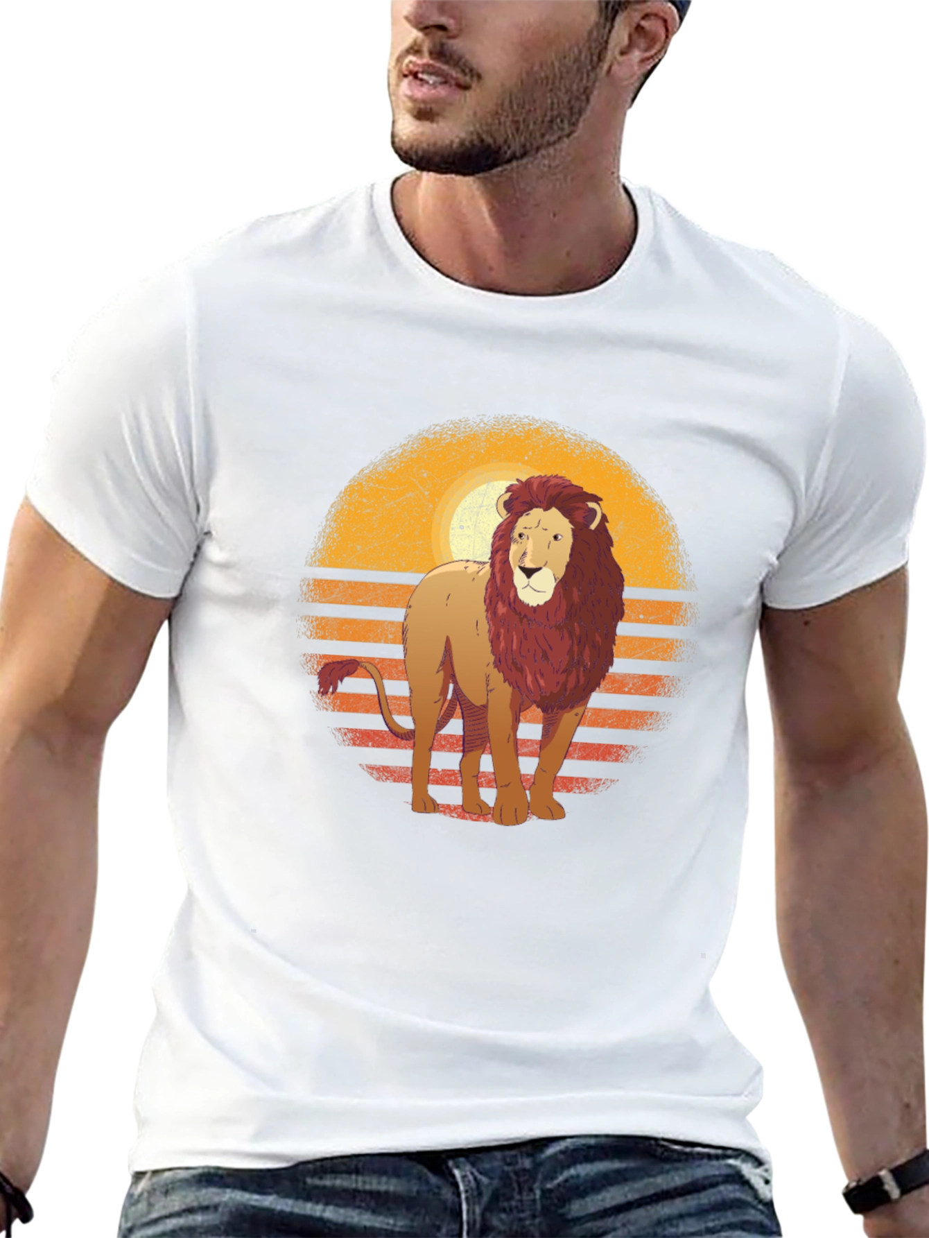 Retro Lion Graphic T-Shirt