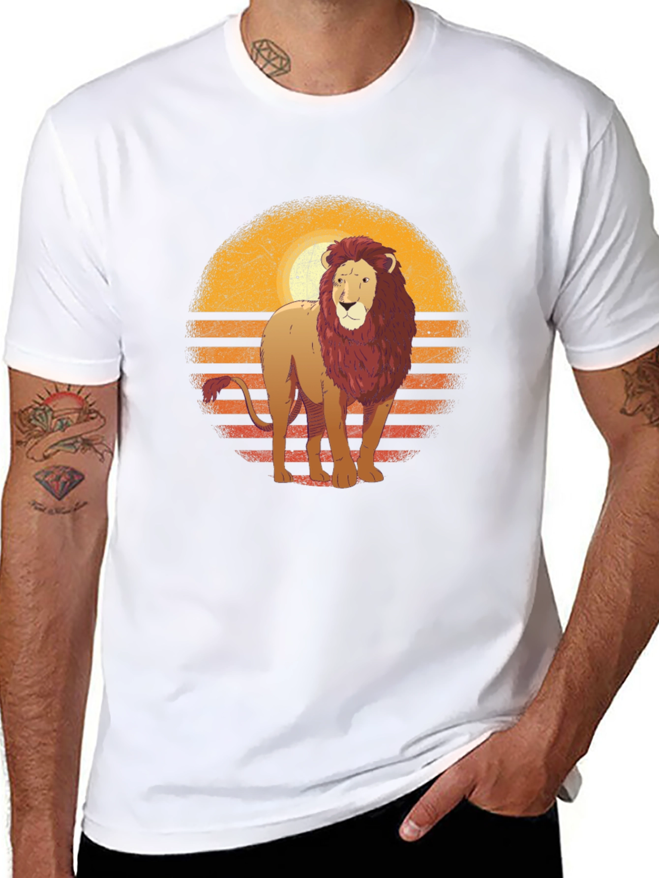Retro Lion Graphic T-Shirt