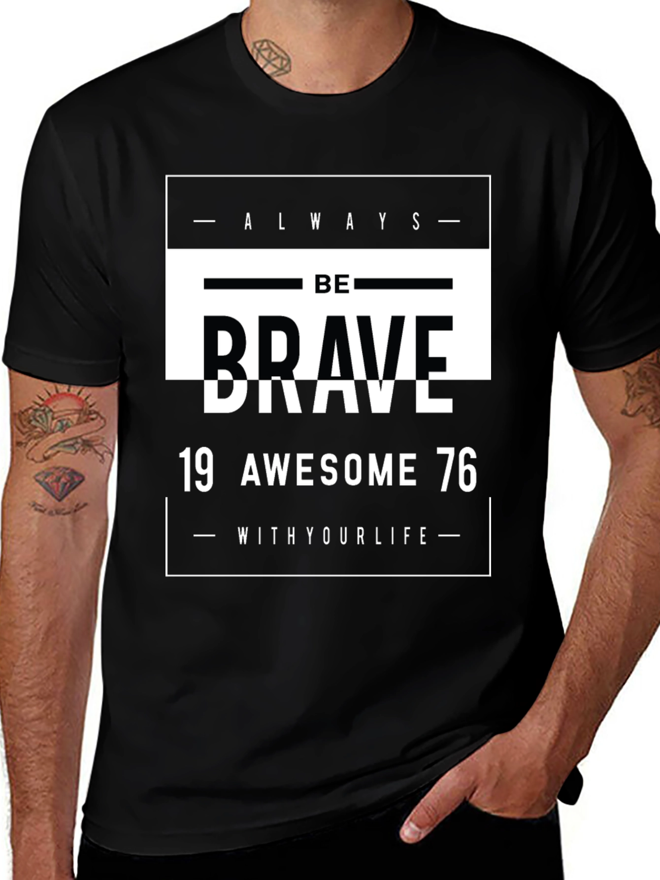 Be Brave Graphic Tee - Awesome 1976 Design