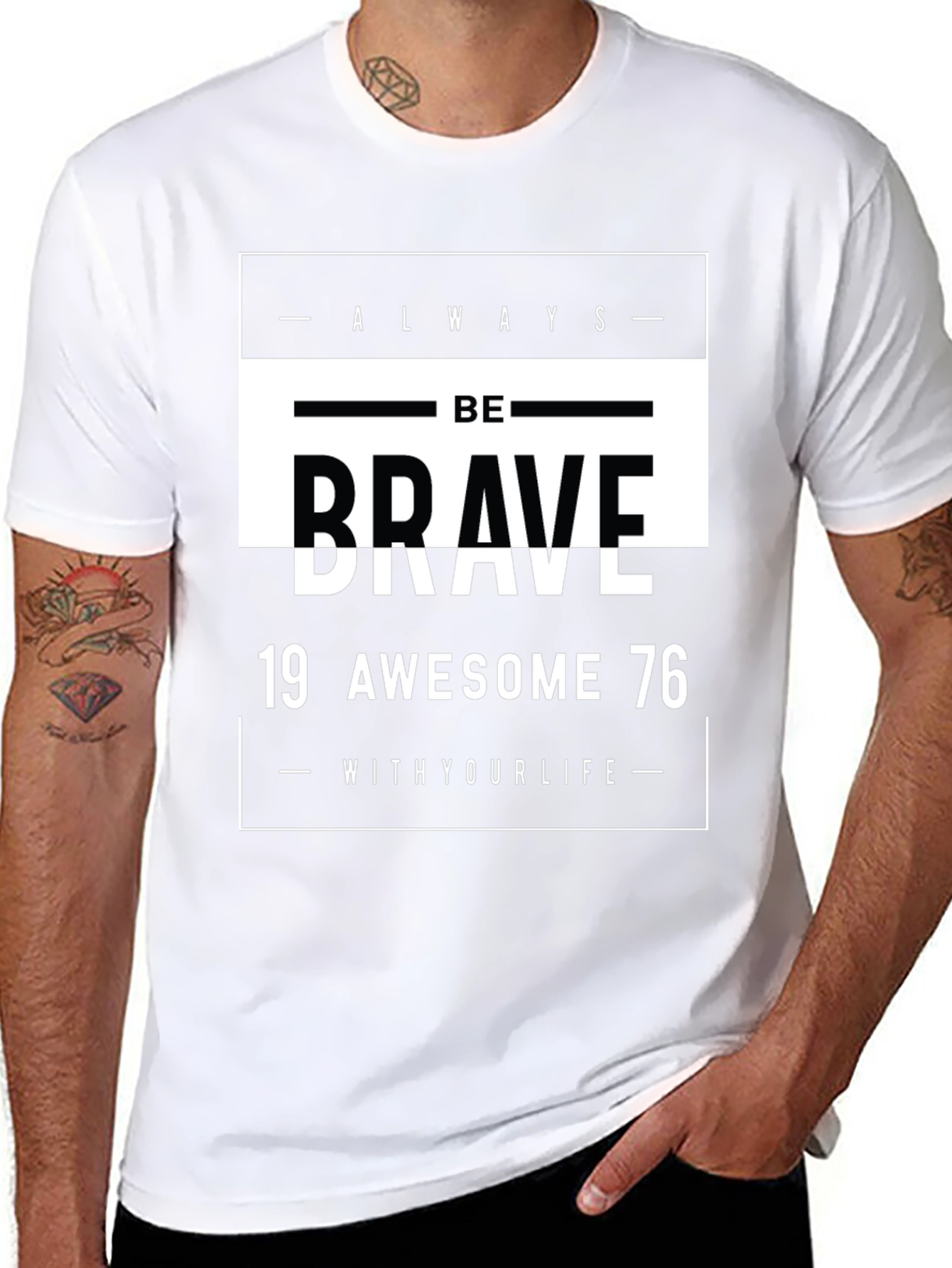 Be Brave Graphic Tee - Awesome 1976 Design
