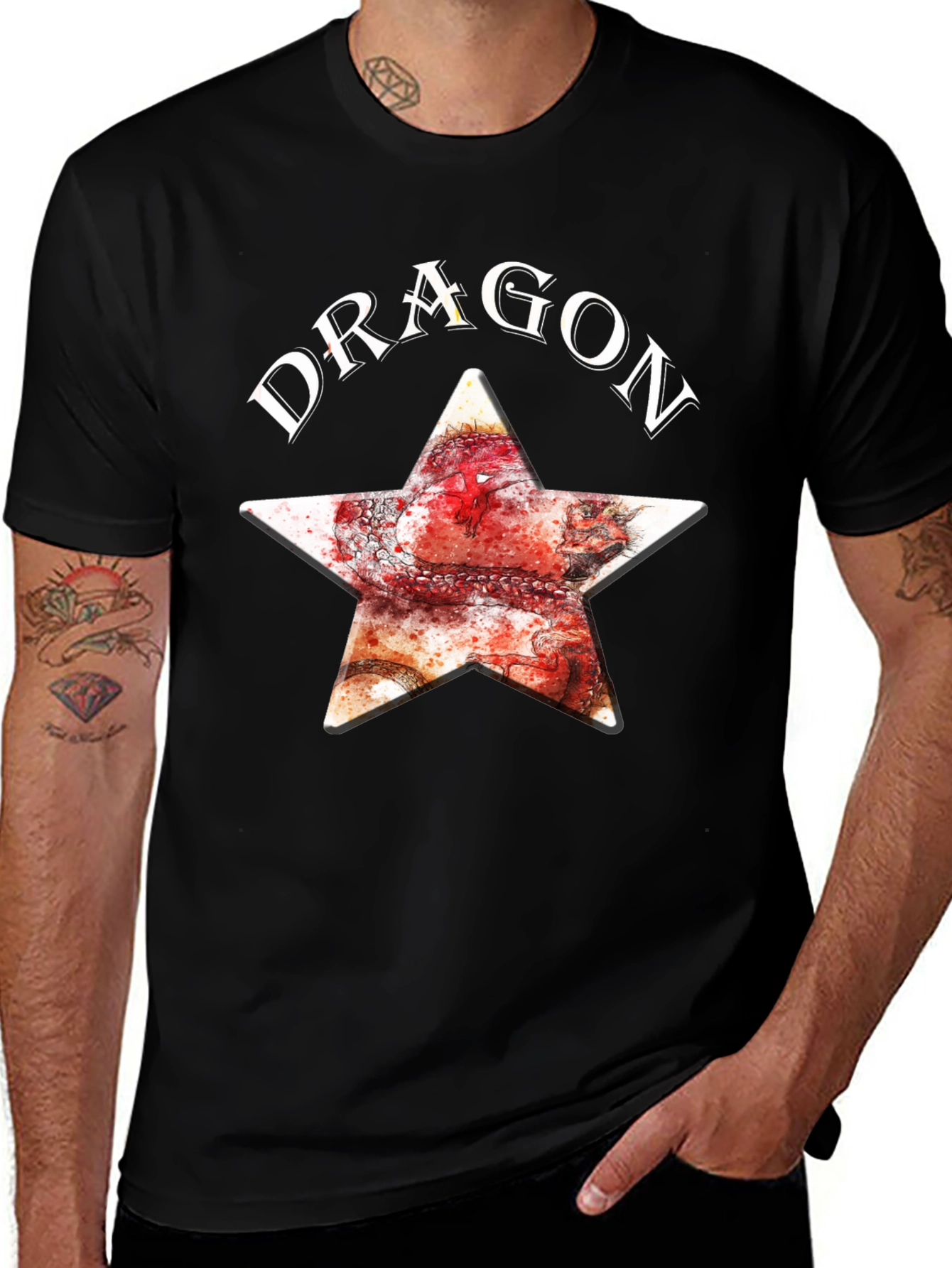 Dragon Star Graphic Black T-Shirt