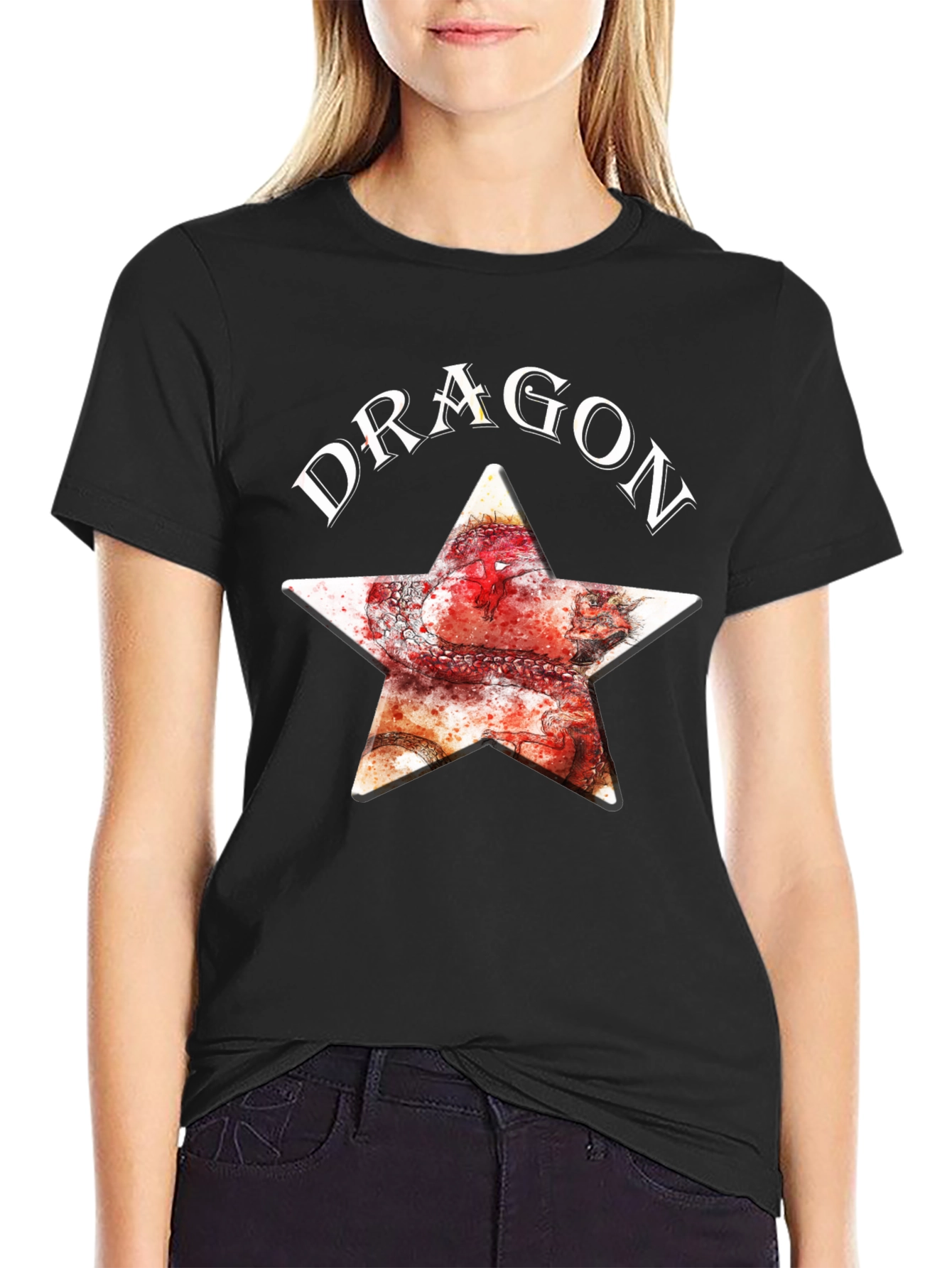 Dragon Star Graphic Black T-Shirt