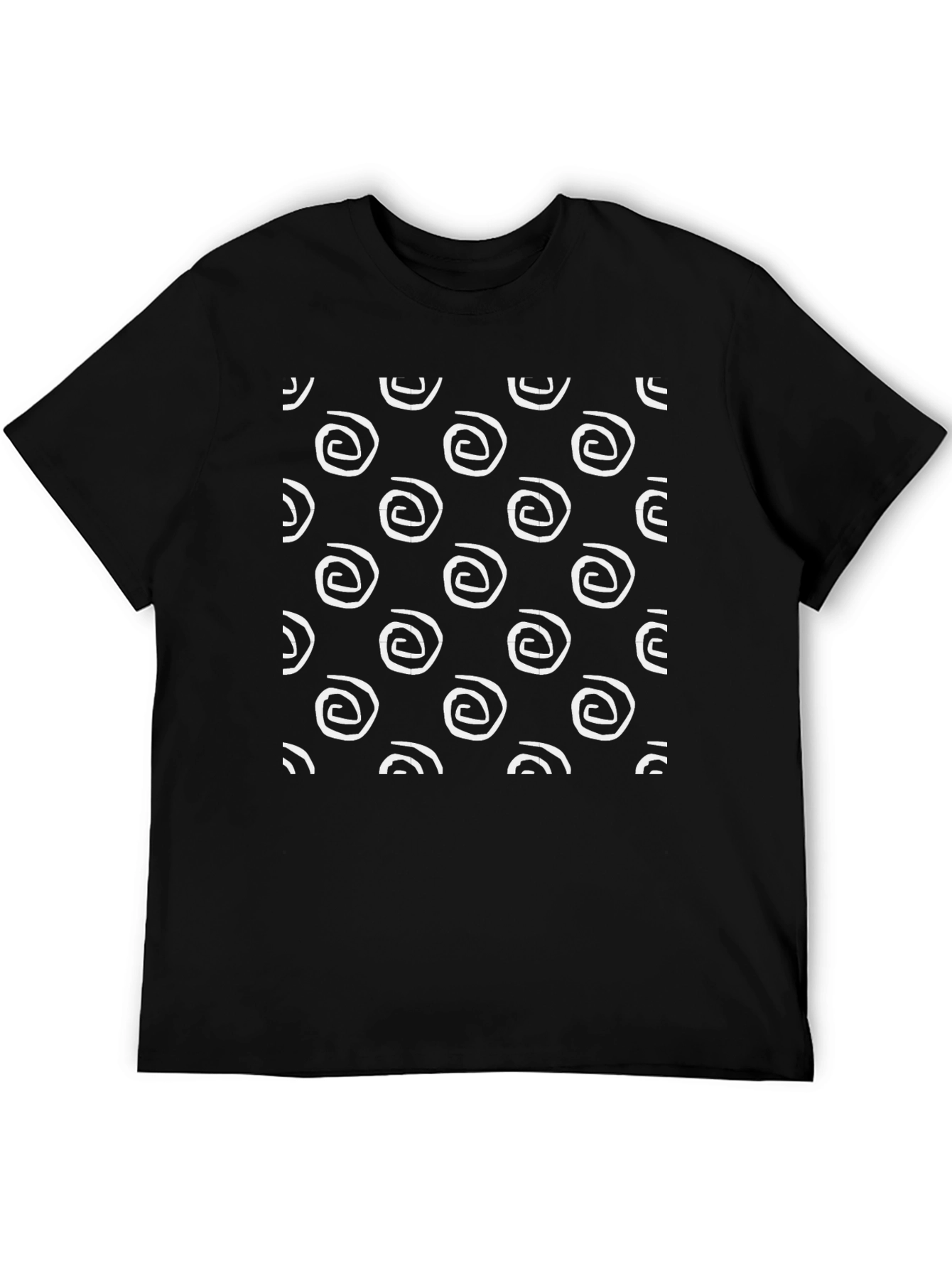 Swirl Pattern Black T-Shirt
