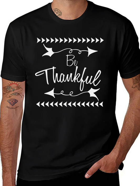 Be Thankful Black Graphic T-Shirt