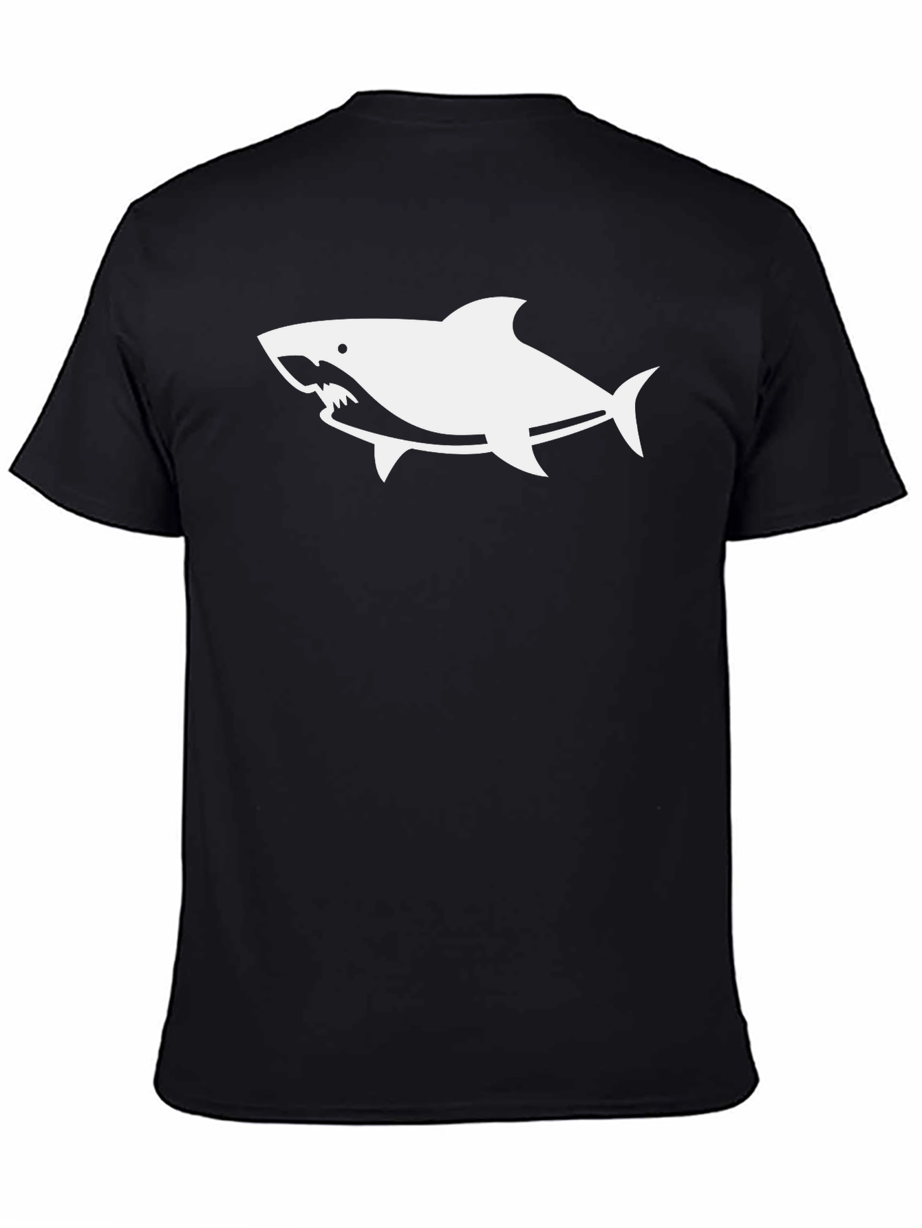 Shark Graphic Print Black T-Shirt