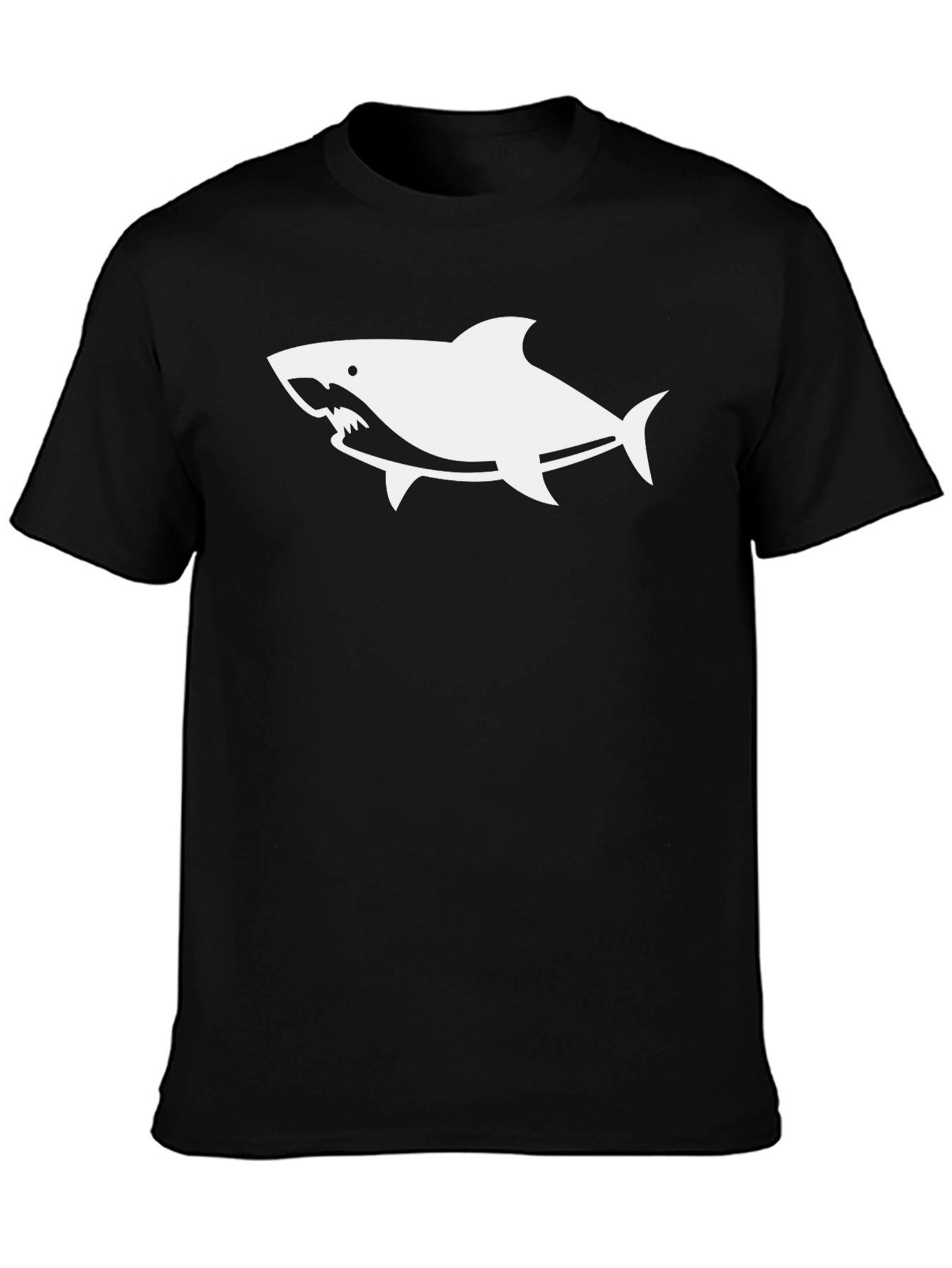 Shark Graphic Print Black T-Shirt