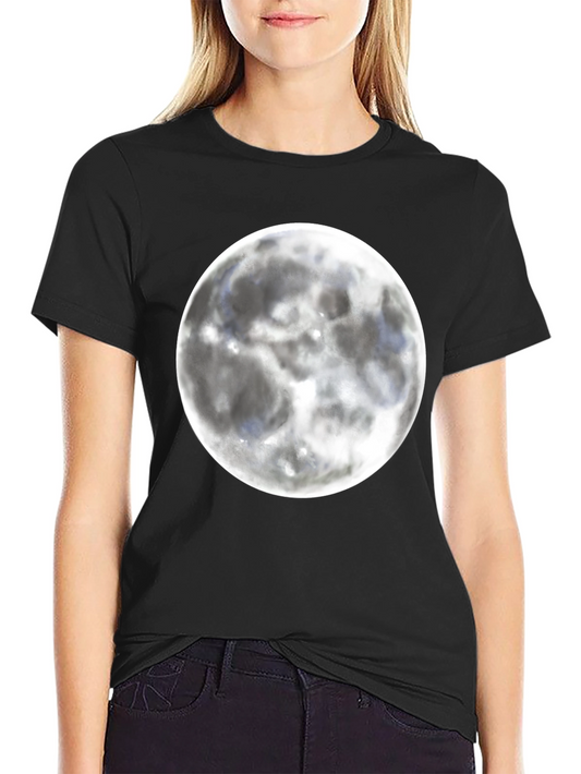 Moon Graphic Black T-Shirt for Casual Wear