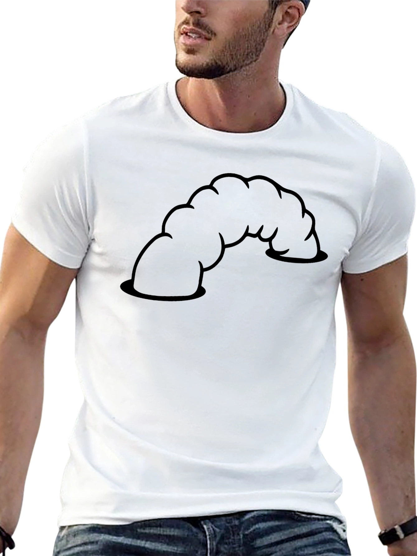 Cartoon Tunnel Vision Black T-Shirt