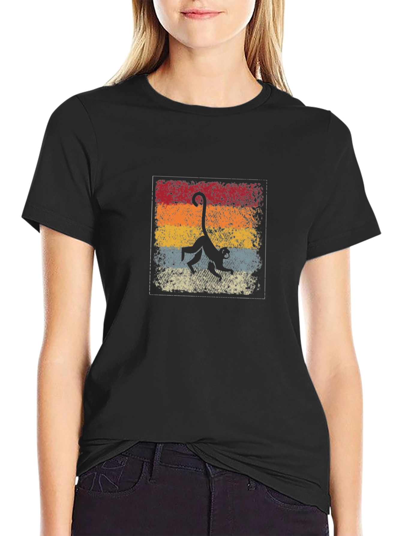 Retro Monkey Silhouette Graphic Tee