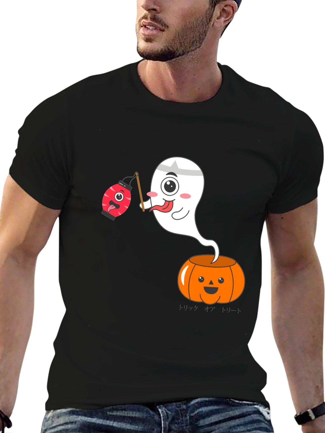 Halloween Ghost Pumpkin Graphic Tee